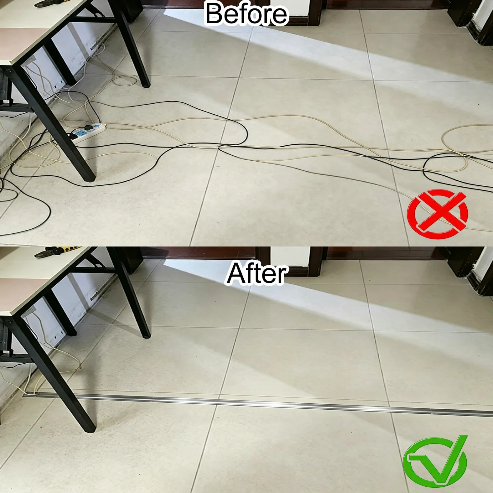 Copricavi Raccogli Cavi Canalina Passacavi Kit Correttore Filo con Nastro Autoadesivo | Contiene 3-50 Cavi, Protegge I Cavi, Per L'Esposizione Nella Sala Riunioni Della Sala Multimediale(12cable,1.3 m/4 ft)