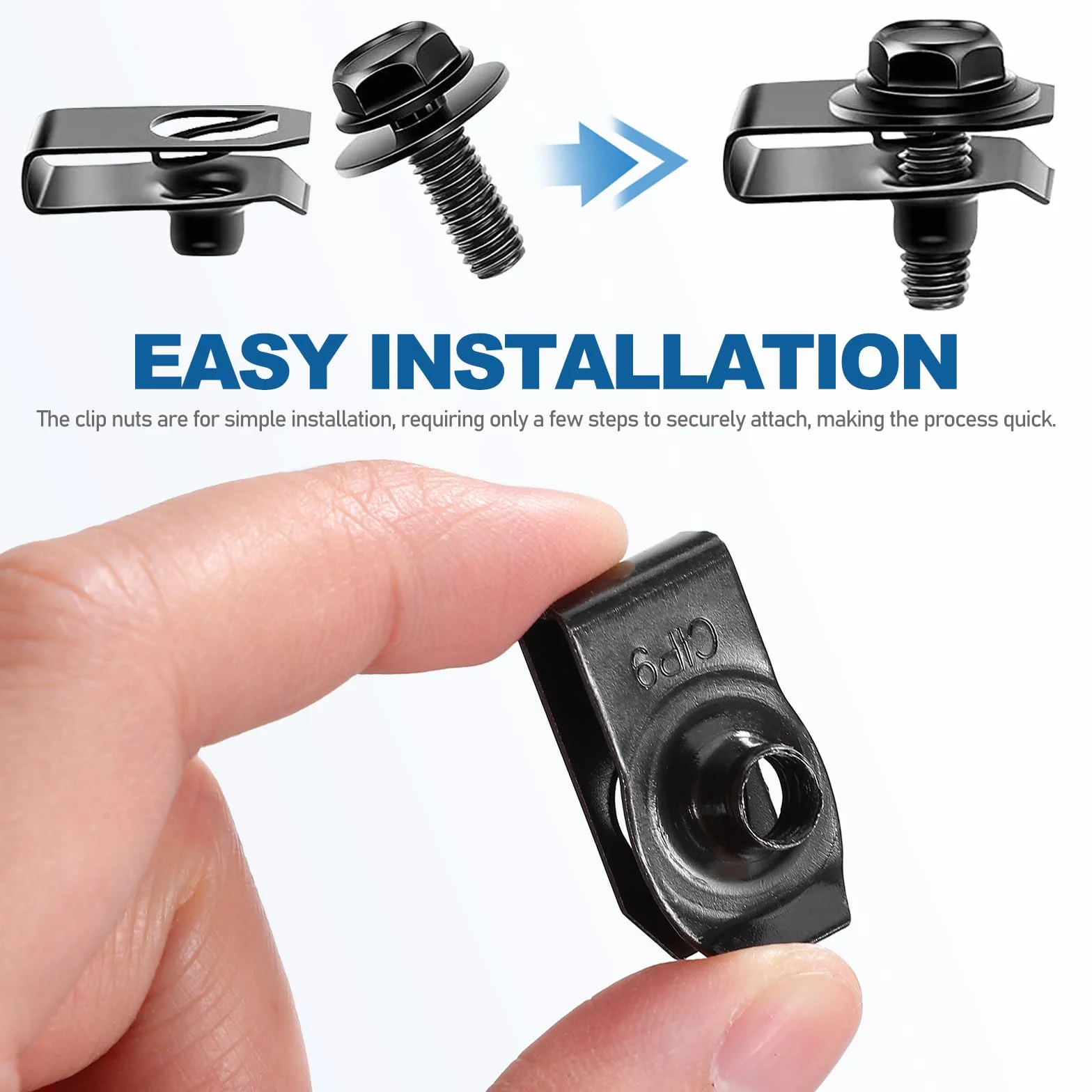 20 pezzi M6 clip estrusi tipo U accessori metallici auto carrozzeria cofano paraurti