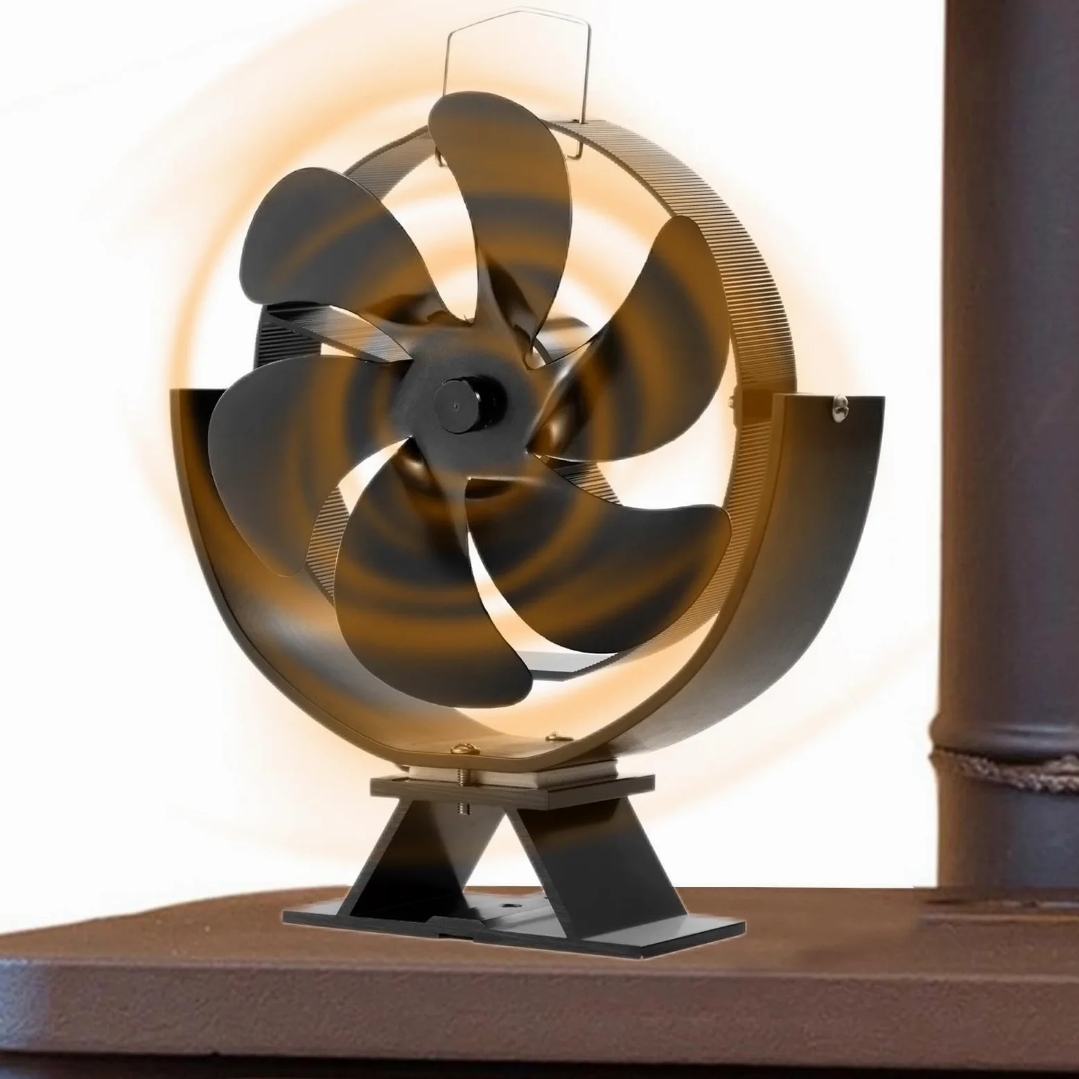 Ventilatore per stufa a legna, robusto ventilatore di circolazione 'aria | calda, girevole a 360 gradi, distribuzione efficiente del calore, riscaldato, silenzioso, alimentato a calore, 6