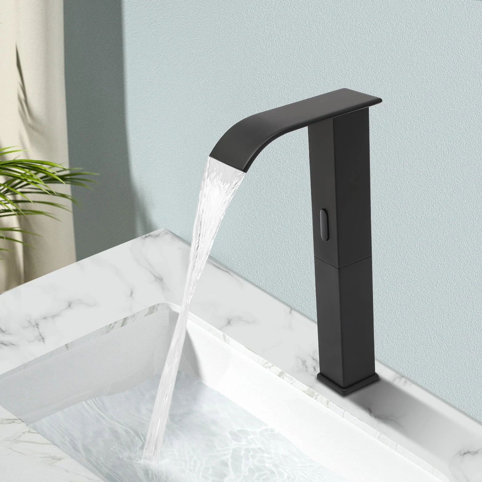 Rubinetto Lavabo Sensore Infrarossi Senza Contatto Nero NPT1/2"