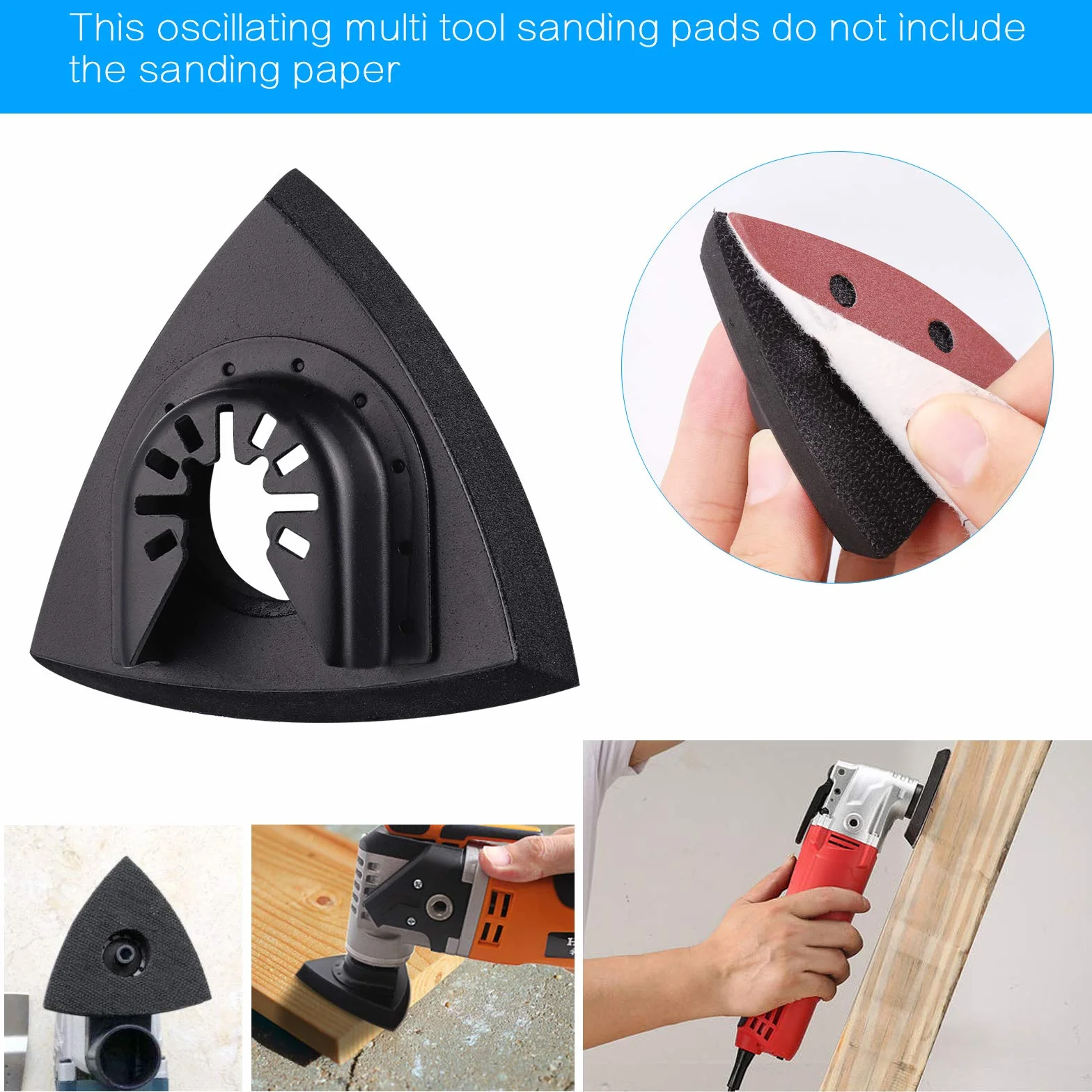 JIZZU Piastra di Levigatura Accessori, 4 Pezzi Piastra Strumenti di Levigatura 80mm, Piastra di Levigatura Utensile Multifunzione Utensili, per Legno, Metallo, Intonaco