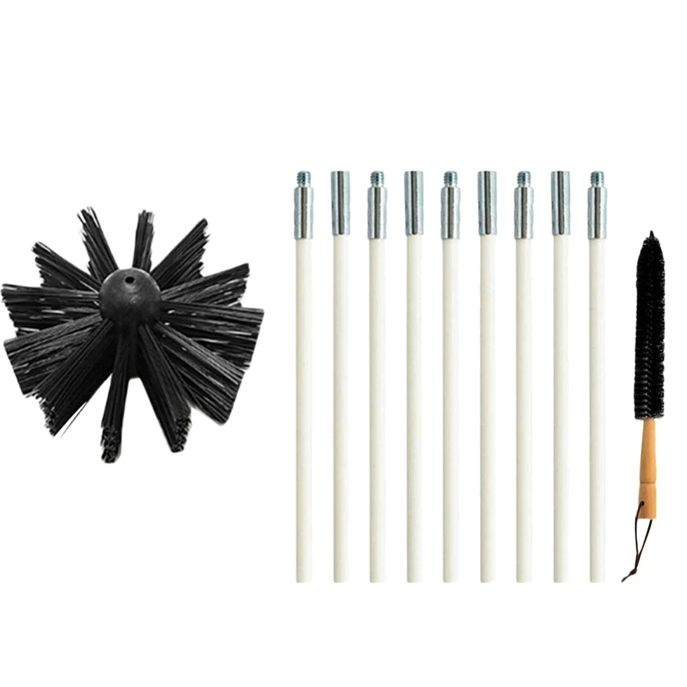 1 Set Spazzola Per Tubi Canna Fumaria Canna Fumaria Flessibile Spazzola Per Fumi Sintetico Kit Rotativo Flessibile Canna Fumaria Spazzole Vent Cleaner Pulito Nylon Impostare