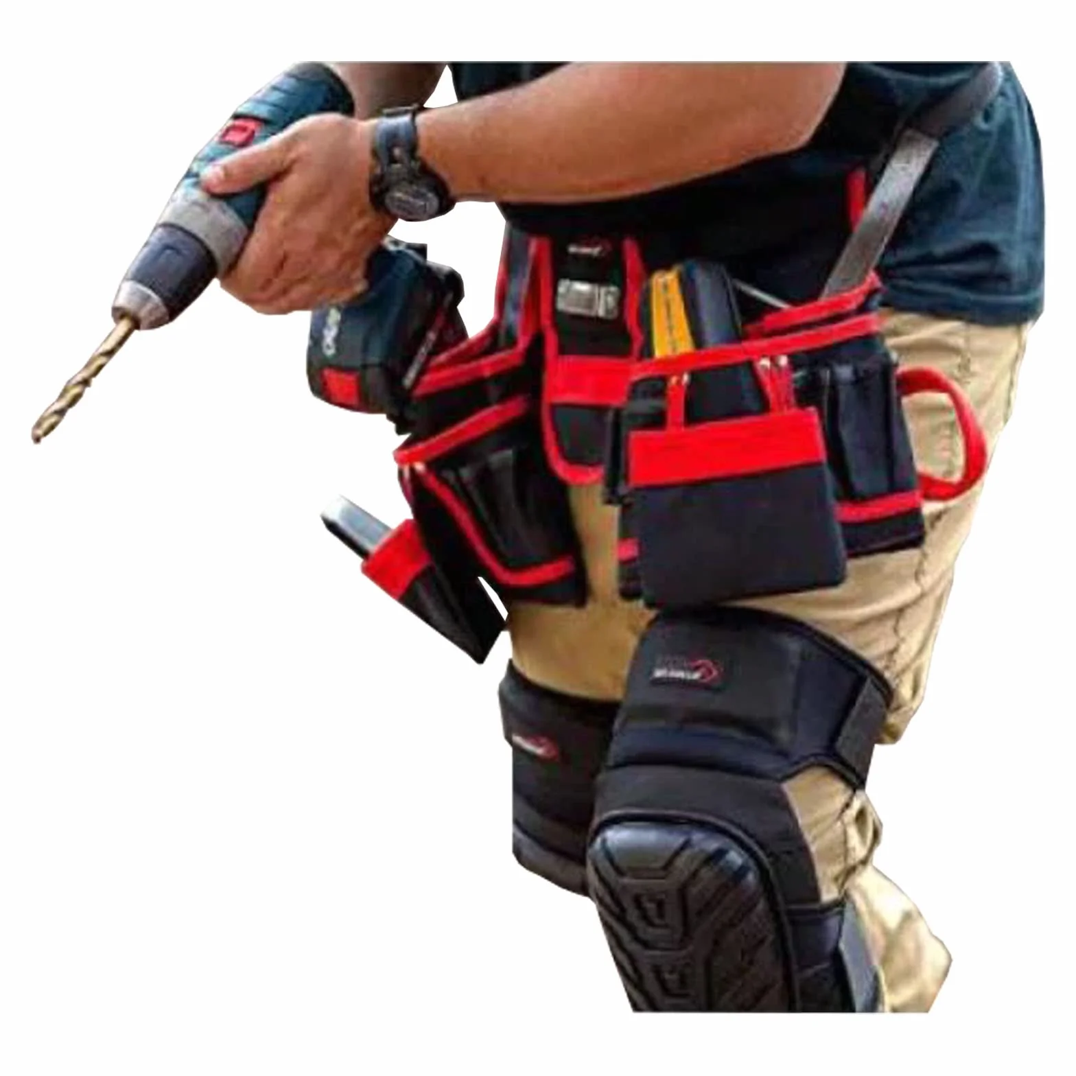 Cintura Doppia Resistente 20 Tasche Attrezzi Falegname Marsupio Chiodi