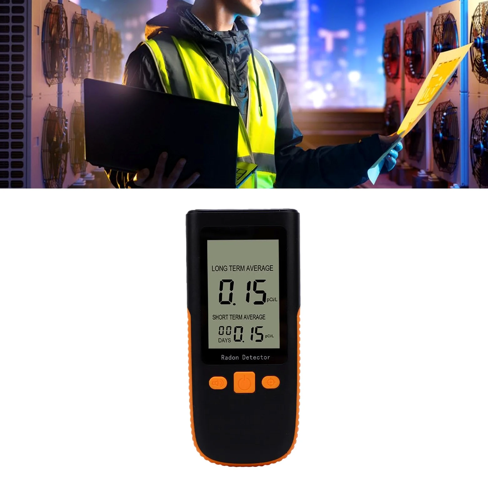 Rilevatore di Radon Portatile 0-270pci & L per Residenti di Casa Lavoratori Ufficio Amministratori Scuole Operatori Hotel Sensore Ionico Ad Alta Precisione Monitora Livelli