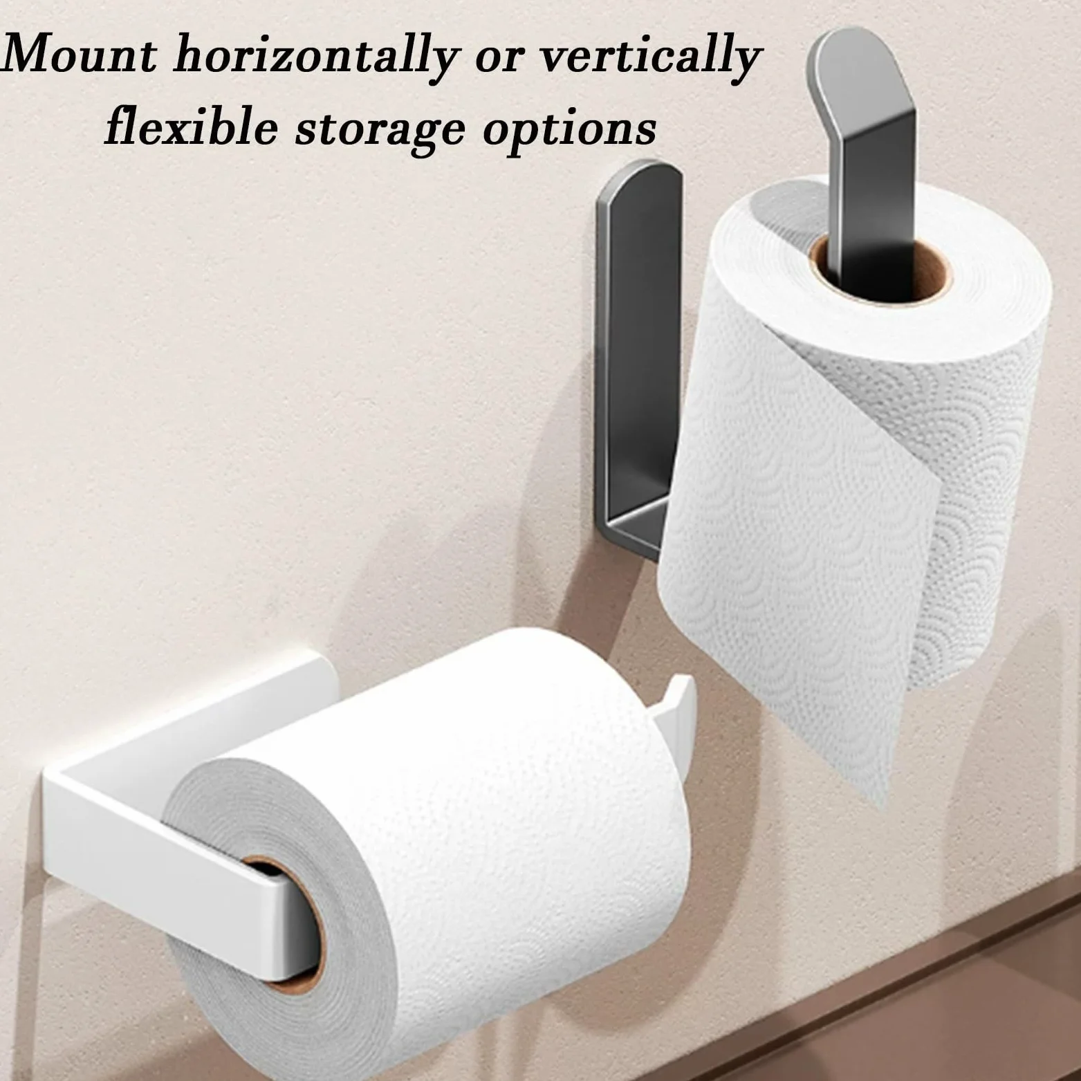 Porta carta igienica da parete, installazione adesiva, supporta fino a 10 kg, ideale per bagno e cucina, design senza fori, dimensioni compatte