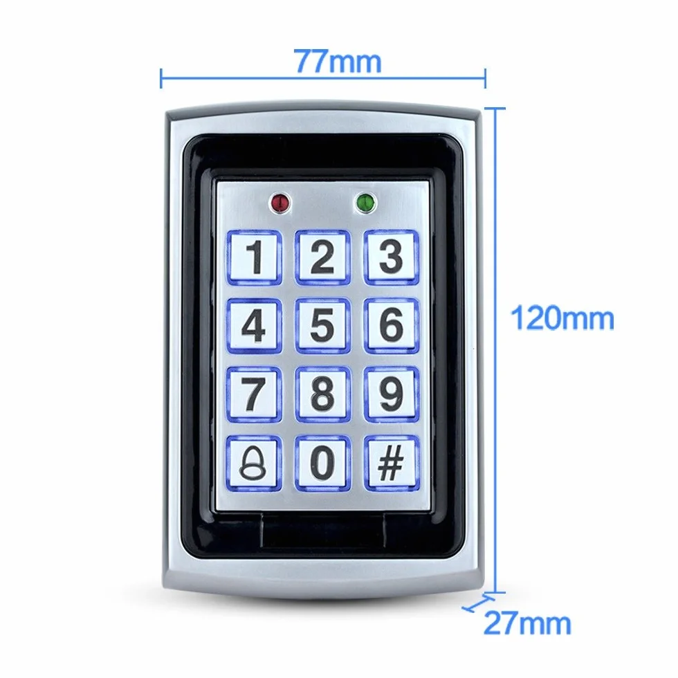 LIBO Controller Tastiera di Controllo Accessi per Sistema di Ingresso Porta Singola, Compreso 10pcs 125KHz RFID Portachiavi con Copertura Antipioggia