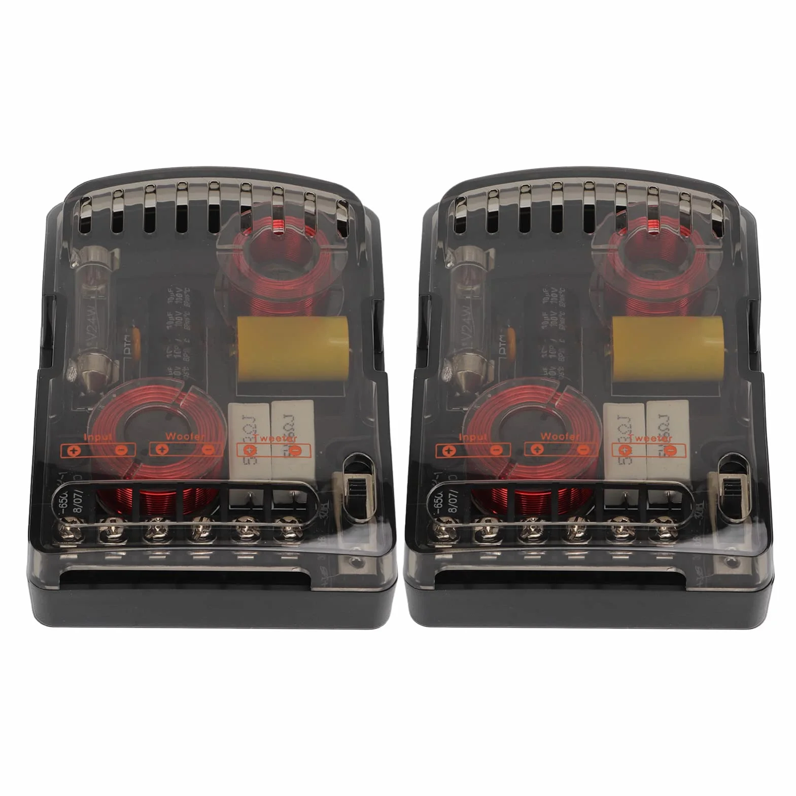 Car Audio Crossover, 2 Pezzi Car Audio Crossover 160W Divisore di Frequenza Universale per Altoparlanti Ad Alte Prestazioni 12V