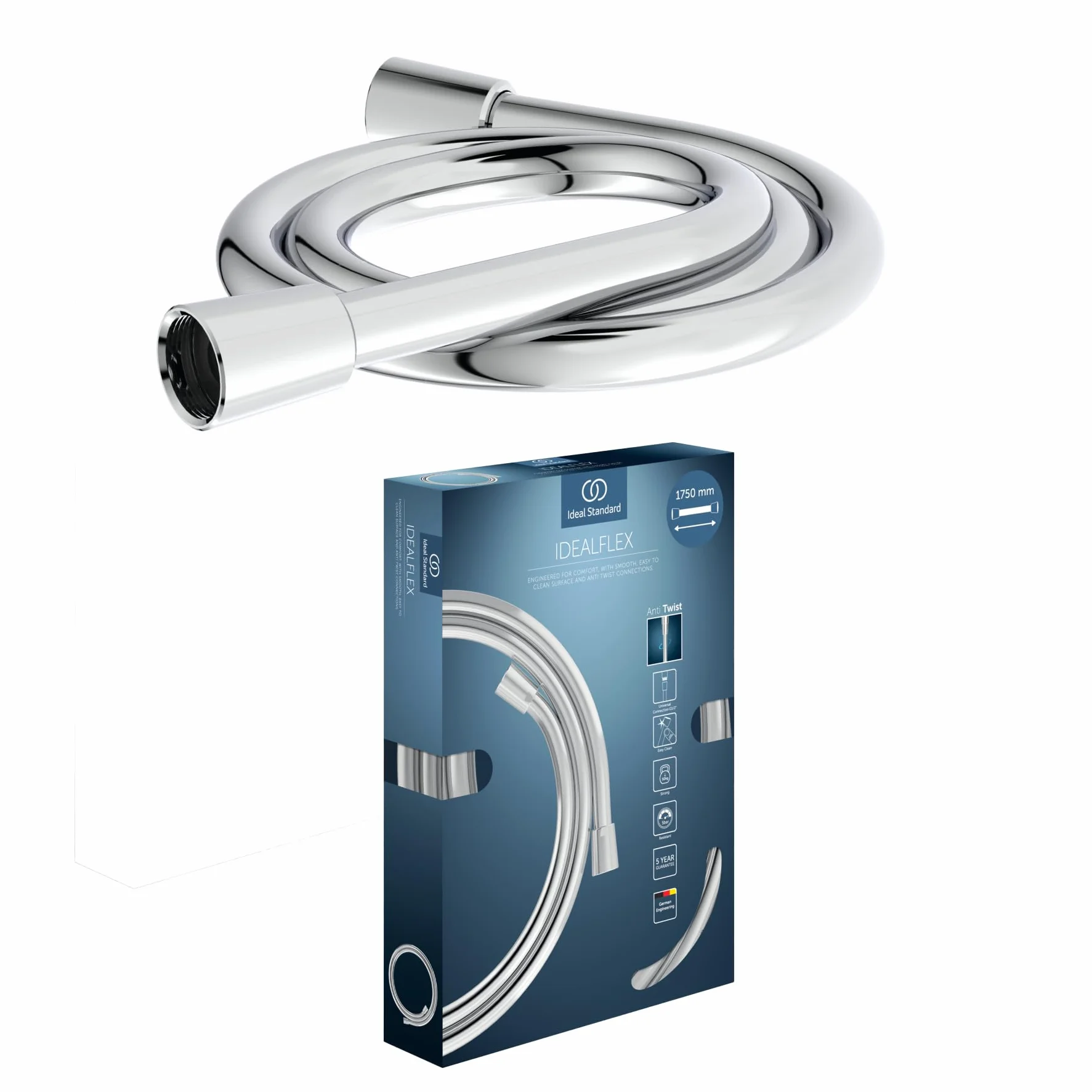Ideal Standard - Idealrain Idealflex - Tubo flessibile per doccia, 1,25 m, cromato