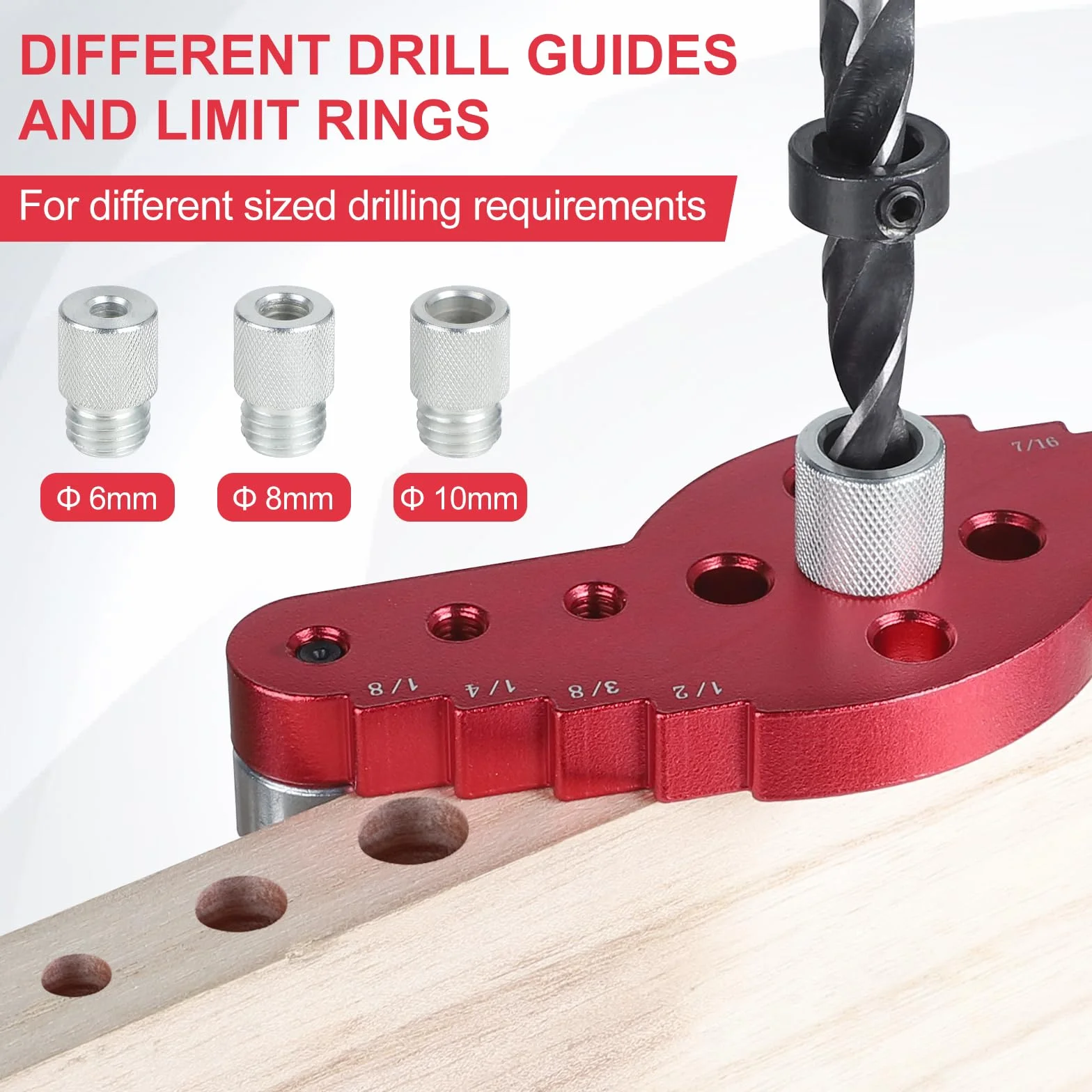 EFUTURETIME Posizionatore di Perforazione 6/8/10 mm Dima per Fori Legno Ausilio per Tasselli Verticali
