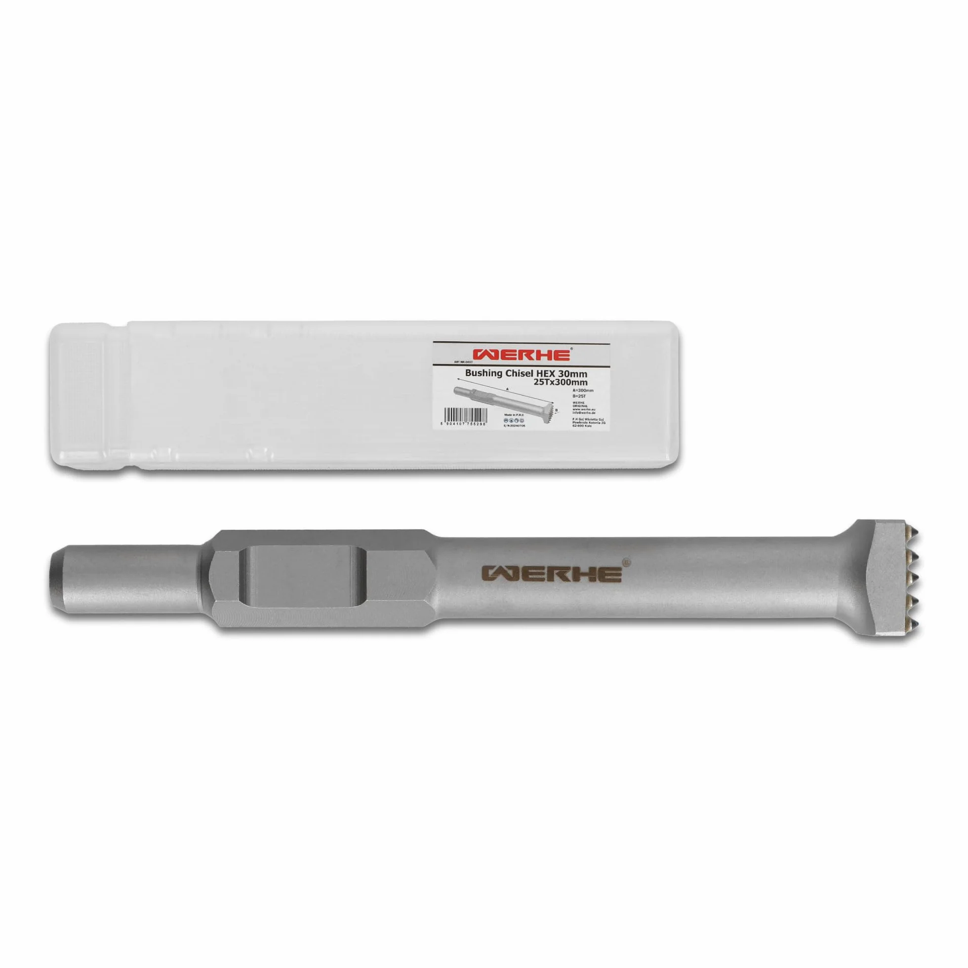 WERHE Bocciardatore HEX30 25 denti 300 mm quadrato utensile a scalpello per calcestruzzo