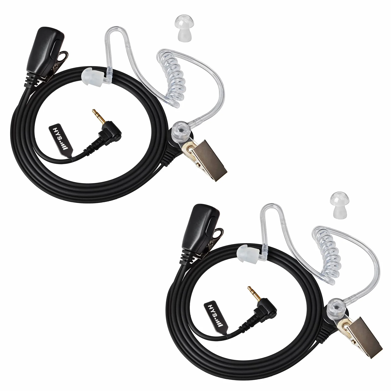 HYS Auricolare Walkie Talkie a 1 Pin da 2,5 mm con Microfono, Cuffie di Sicurezza Compatibile con Motorola TLKR-T60 T61 T62 T80 T81 T82 T-92 H2O T80 Extreme (Confezione da 2)