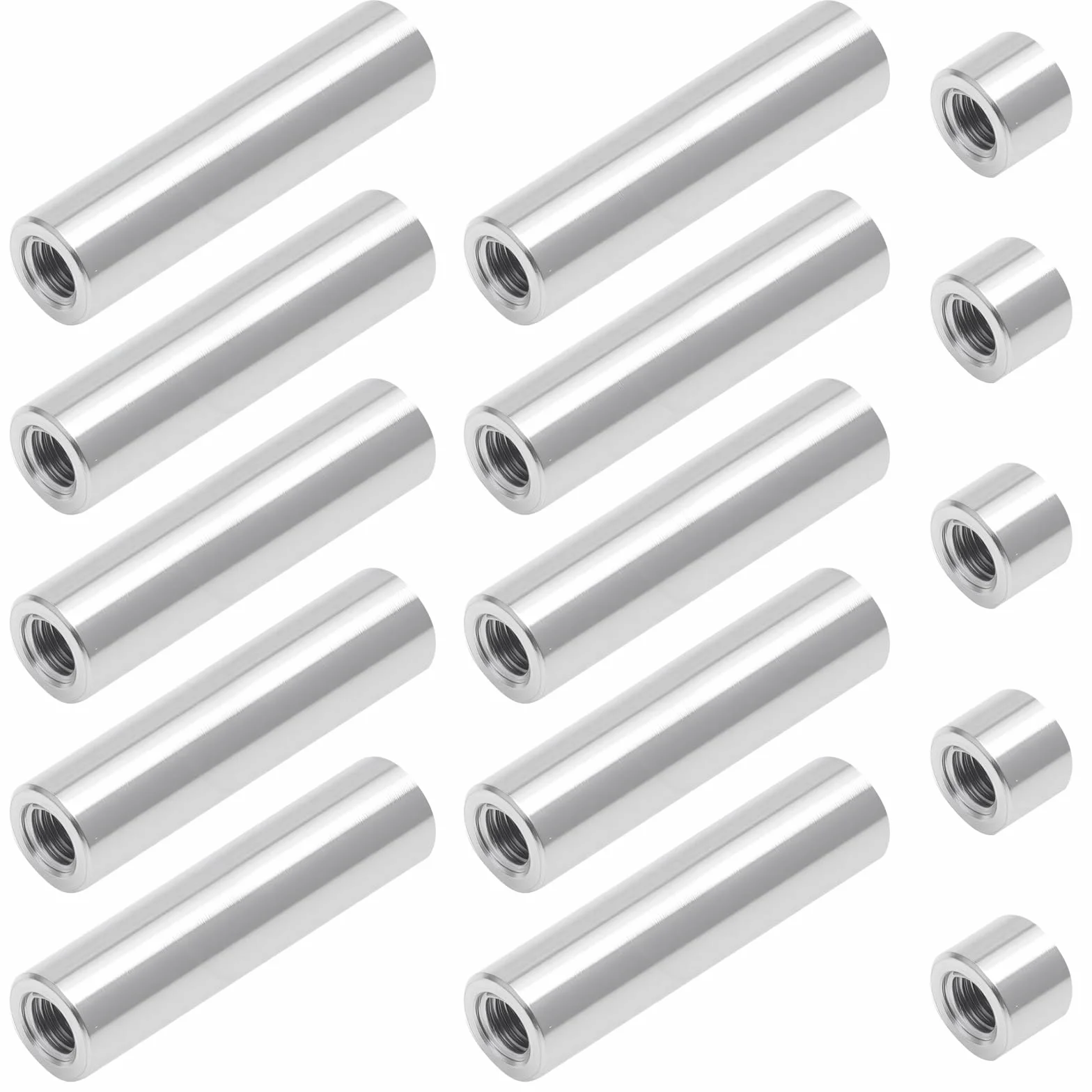 15 pezzi Set di Dadi Cilindrici Filettati M6, Distanziatori in Acciaio Inox 304 10x40mm & 10x8mm Raccordi per Viti Distanziatori per Parete Dado Prolunga per Fissaggi Industriali e Domestici