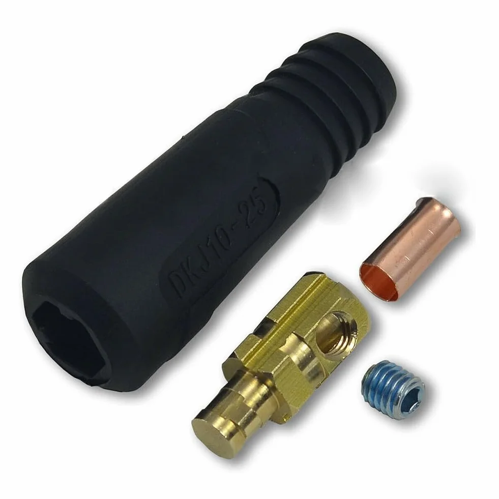 Connettore giunto DKJ10-25 per cavo saldatura, attacco rapido, presa pannello resistente