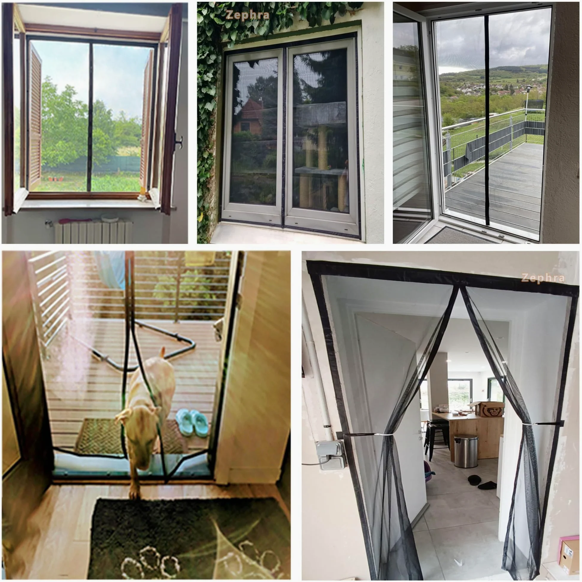 Zanzariera A Chiusura Automatica, 255x210cm Tenda Zanzariera per Porta, Chiusura Automatica Adsorbimento Magnetico, per Porte D'Ingresso Porte Cortili JPP1k Nero