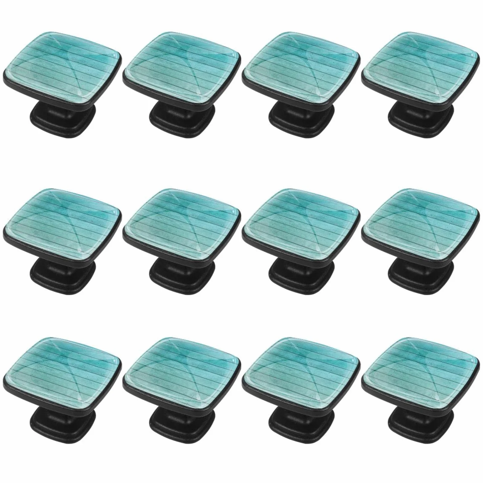 TBOUOBT Confezione da 12 pomelli per mobili, pomelli per comò, pomelli per cassetti, pomelli per mobili da cucina, pomelli per armadi e cassetti,Tavola di legno verde blu sfumato oceano