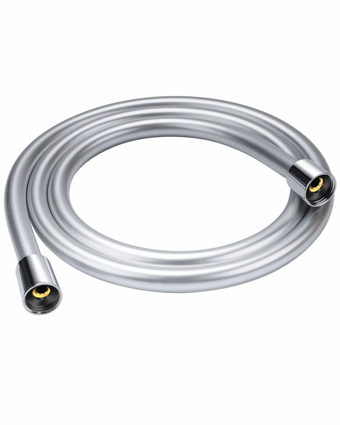 Tubo Doccia 160cm, YEAUPE Flessibile Doccia 1.6M in PVC (G1/2 pollici), Tubo Doccia da Anti Torsione, Argento/Cromo