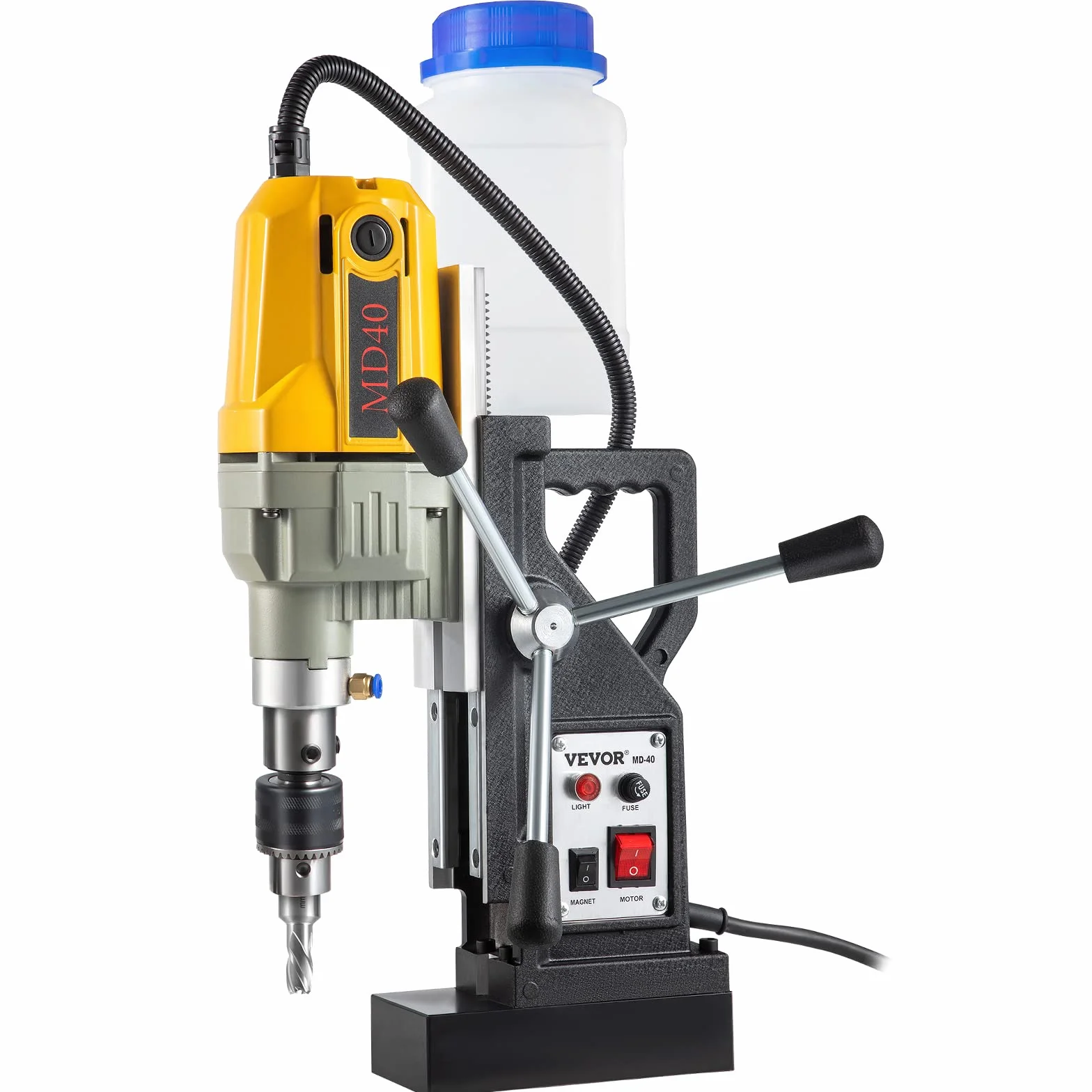 VEVOR Trapano Magnetico Elettrico 1100W 12000N Carotatrice Magnetica 12 Punte Foratura 40 mm Profondità 150 mm