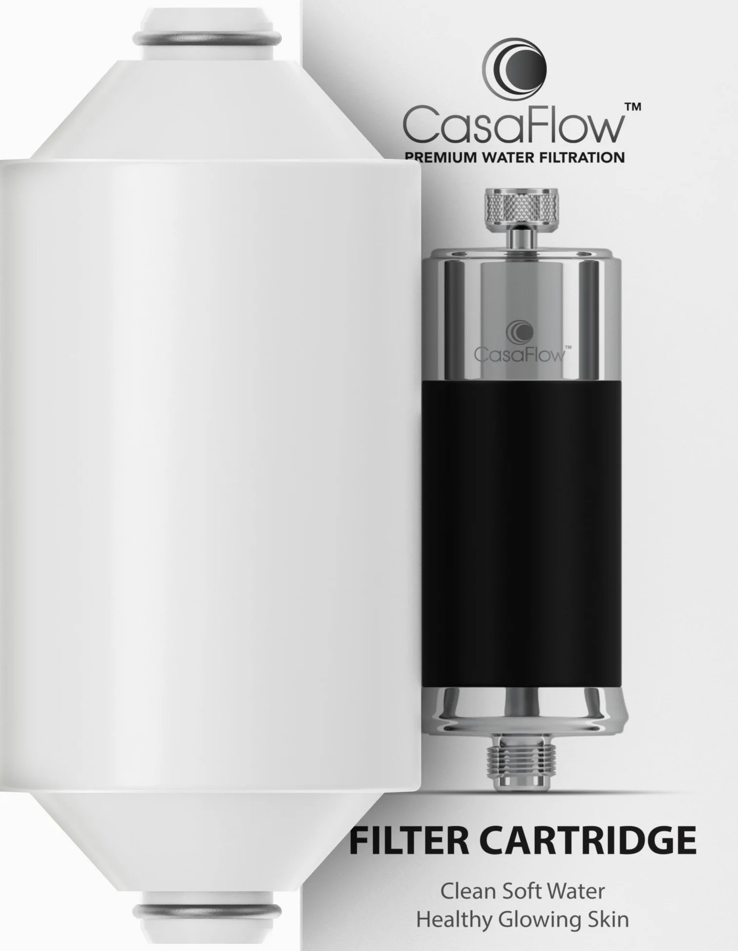 CasaFlow Cartuccia di ricambio per filtro doccia, 13.500 galloni per addolcitore d'acqua per acqua dura, certificato NSF KDF, rimuove oltre il 99% di cloro