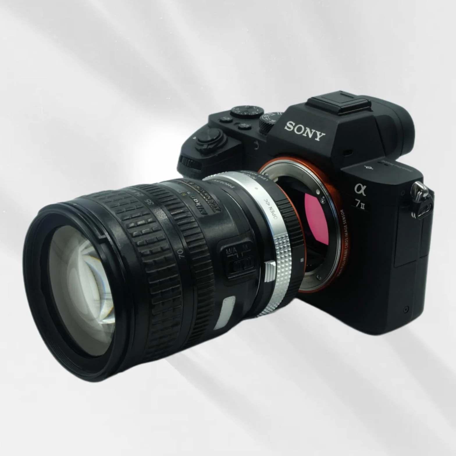 Adattatore con Ghiera Diaframma per Obiettivi Nikkor F (G) sulla Fotocamera per Sony E, a1 a9, a7S III/II, a7S, a7R II/III/IV/V, a7R, a7C, a7 II/III/IV, a7, a6000 a5000 a3500, NEX Serie, QX1, ZV-E10