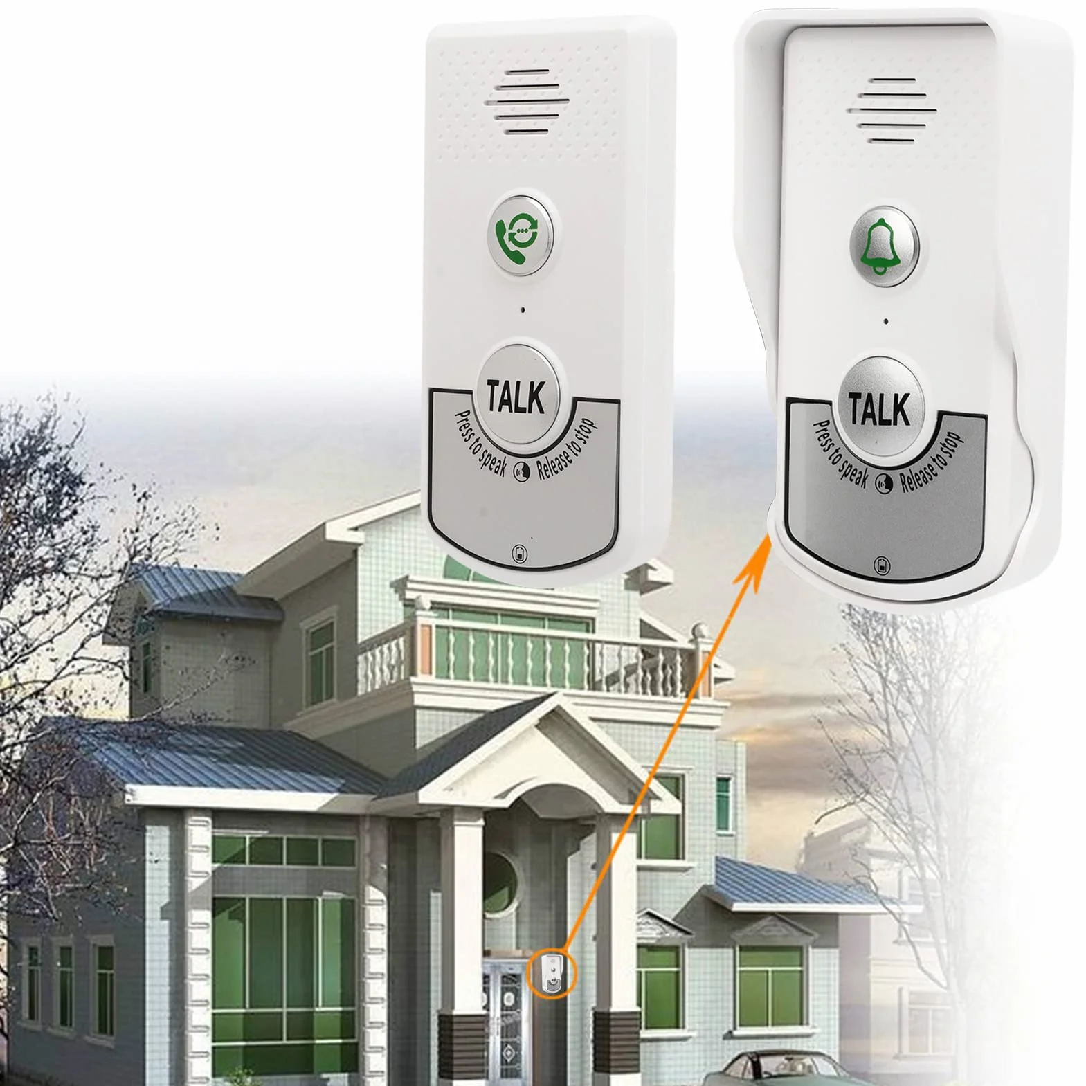Campanelli per Interfono Senza Fili, Lunga Distanza di 1000 M, Campanelli per Interfono Vocale di Sicurezza Domestica per Interni Ed Esterni per Case, Hotel, Uffici, Fabbriche