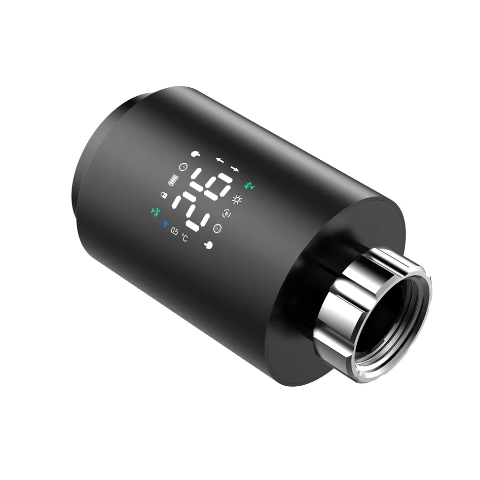 Valvola intelligente per radiatore, per Tuya per Zigbee Smart Termostato Termostato Valvola del radiatore con programma settimanale programmabile Modalità operative multiple (nero)