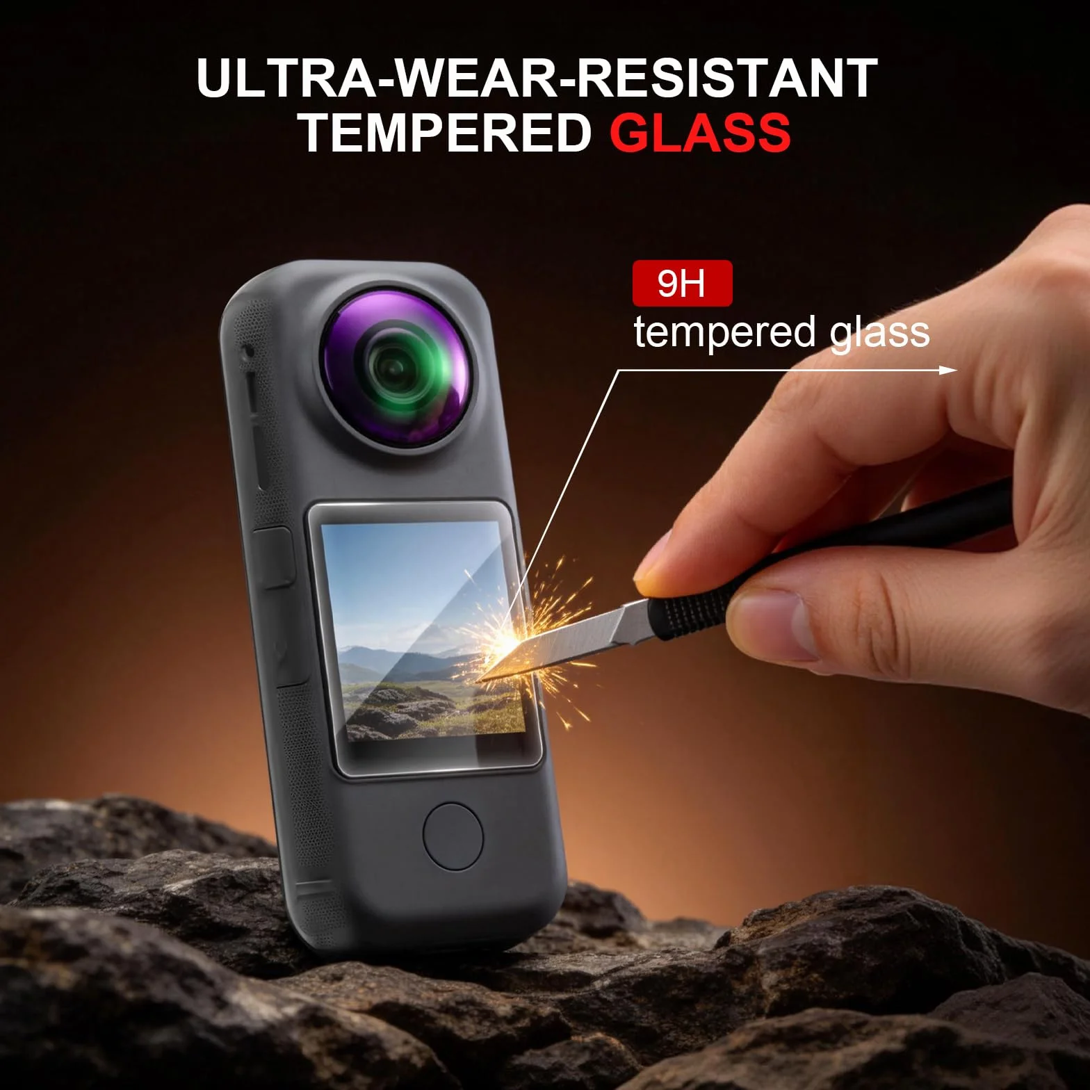 Confezione da 3 pellicole protettive in vetro temperato per Insta360 X4 Air, pellicola protettiva Ultra HD 9H, fotocamera antigraffio per accessori Insta360 con bordo 2.5D, senza bolle