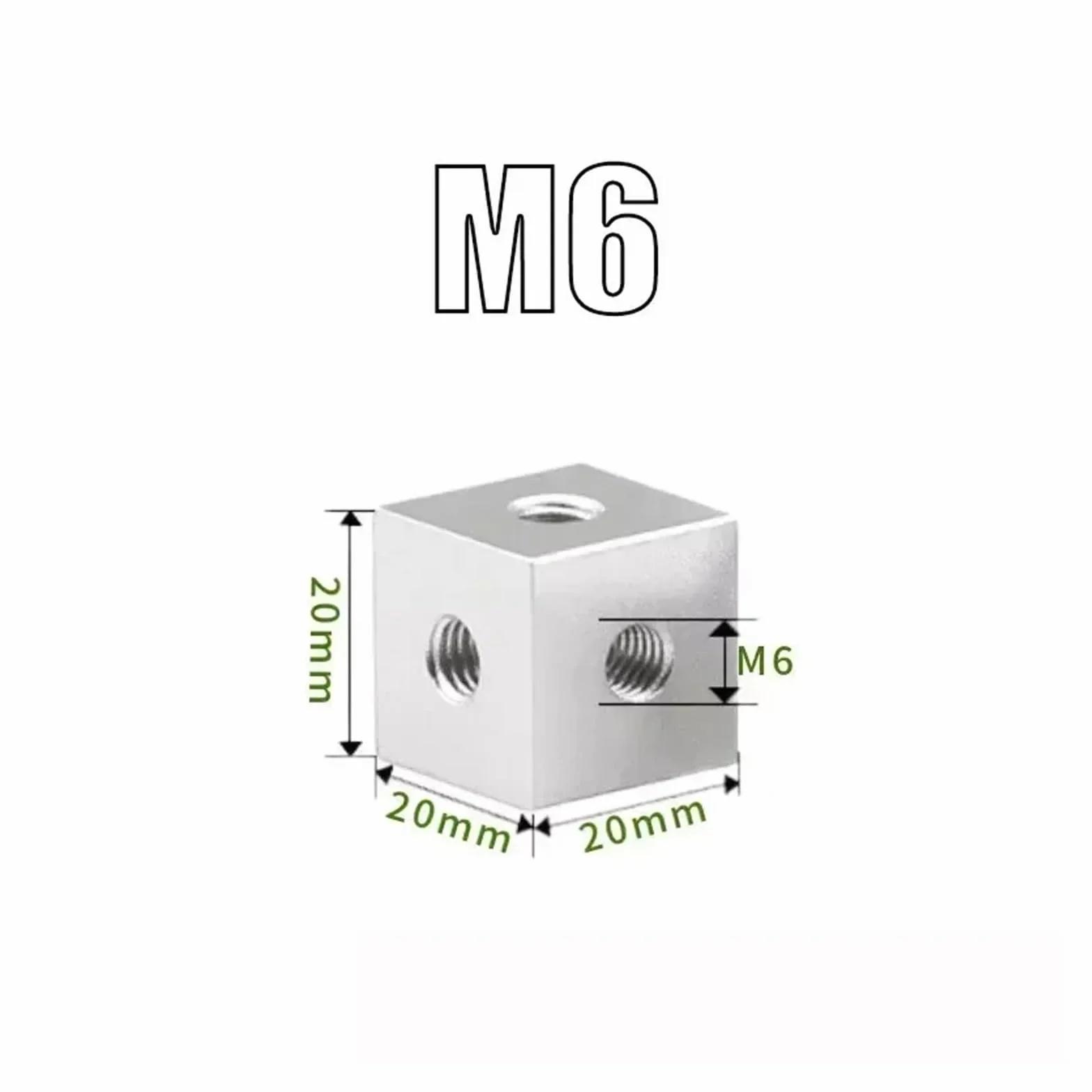 Cubo connettore staffa di fissaggio distanziatore quadrato distanziatore a T 6 vie in lega di alluminio anodizzato M3 M4 M5 M6 M8 M10 5 pezzi
