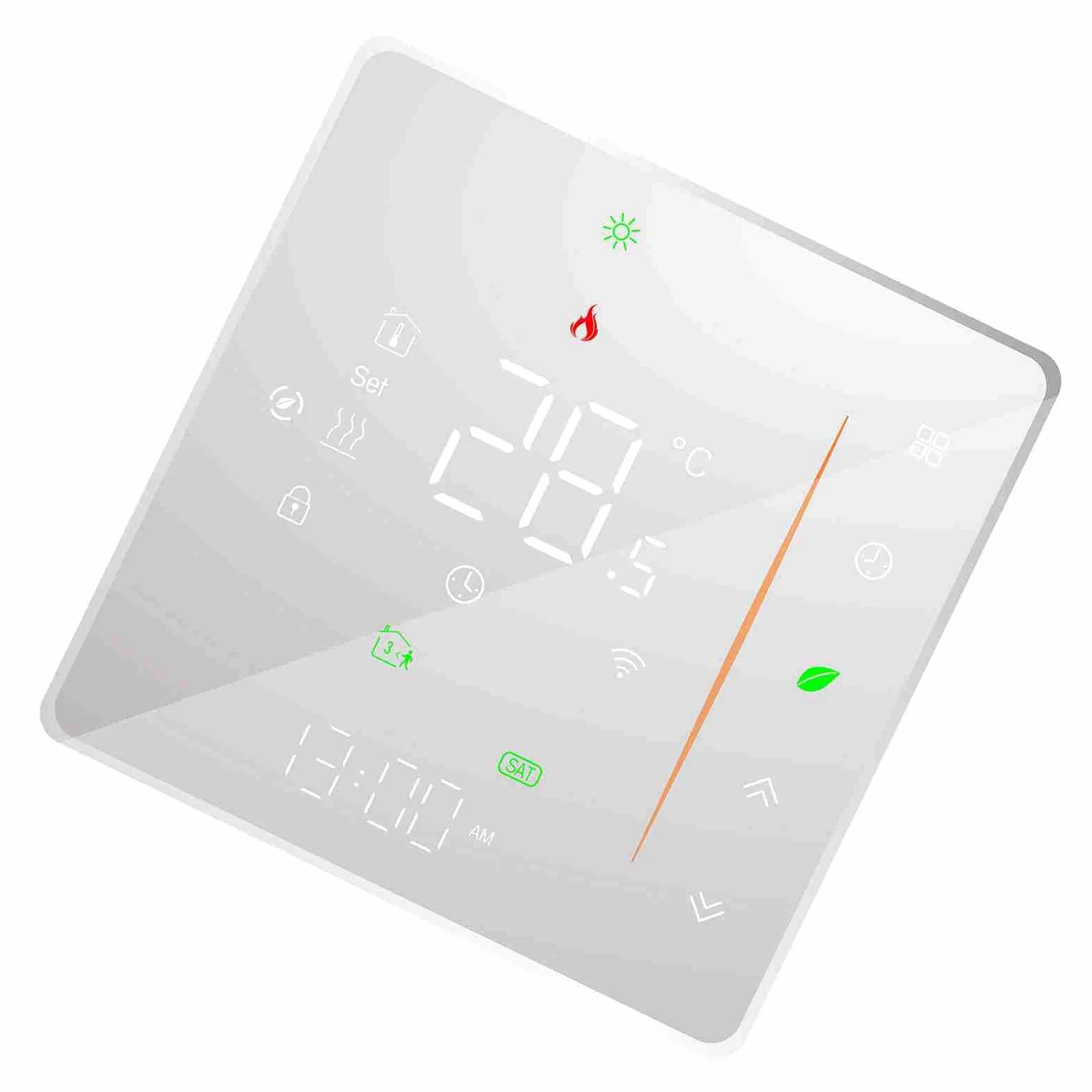 Kavolet Termostato WiFi, termostato ambiente 5A, programmabile settimanalmente, supporta Touch Control/Mobile APP/controllo vocale, compatibile con Alexa/ Home, per riscaldamento elettrico a