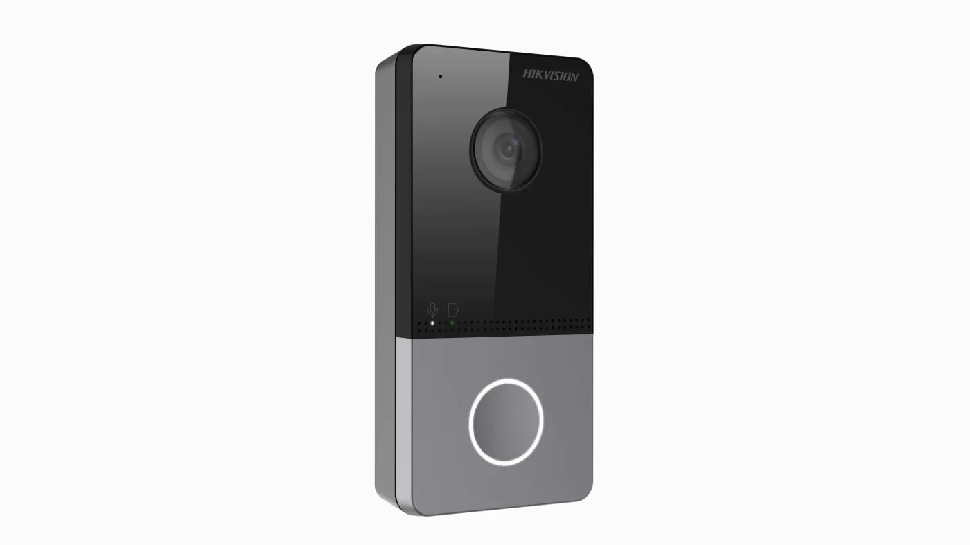 HIKVISION Stazione Esterna del Videocitofono IP Hikvision Campanello Wireless Videocamera Sorveglianza Esterno Funzionamento Autonomo o con Monitor Visione Notturna