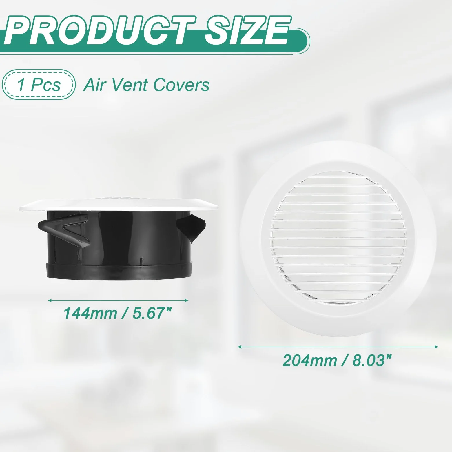 QUARKZMAN Soffit Vent 150mm ABS Rotondo Griglia Di Sfiato Griglia | A Soffitto, Con Persiane Diffusore, Per Soffitto, Per Sistema Di Ventilazione Casa Bagno Ufficio Cucina, 150mm, ABS, Rotondo