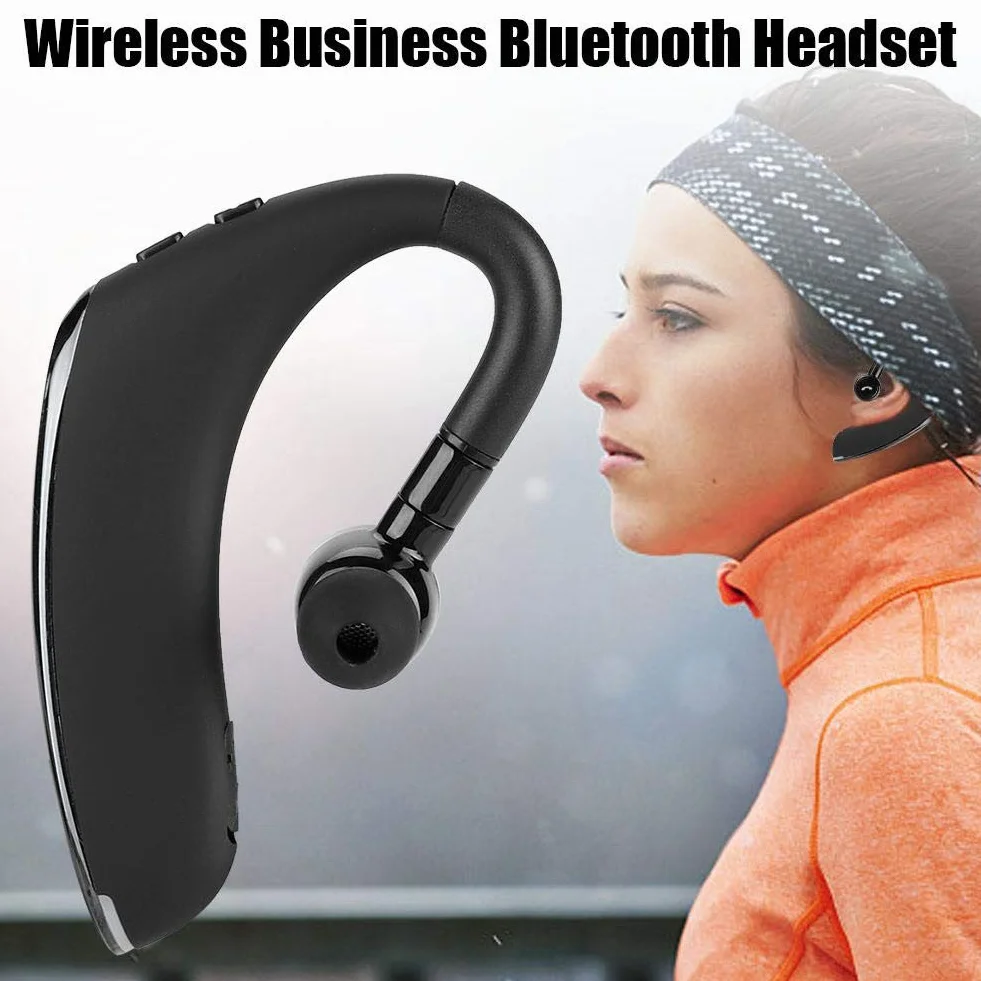 Denash Auricolare Stereo Bluetooth 5.0 Singolo, Cuffia Auricolare Wireless Professionale con Microfono, Auricolare F900 Chiamata a Mani libere