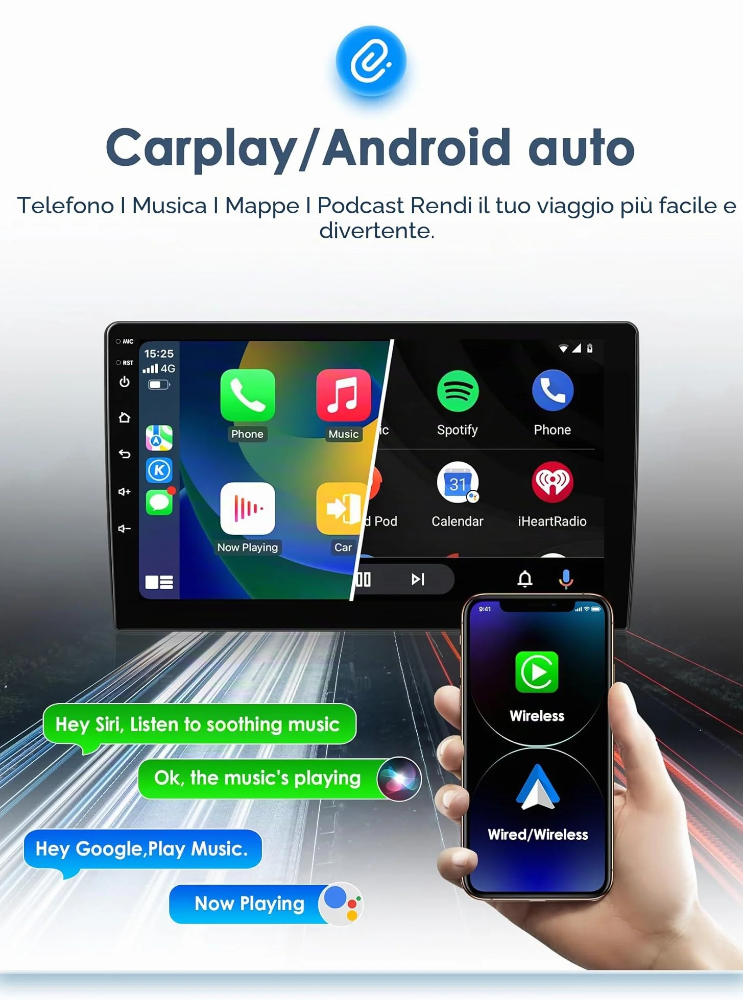 Android 13 autoradio 9 pollici touch screen 8 core 4 GB + 64 GB per Jeep Renegade 2016-2022 WiFi & Bluetooth GPS