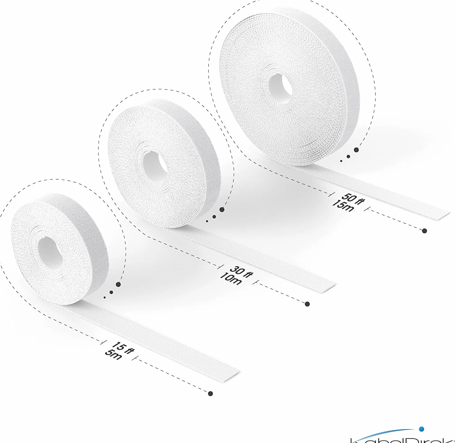KabelDirekt 12,5 mm x 5m Fascette Fermacavo per Cavi con Micro Ganci