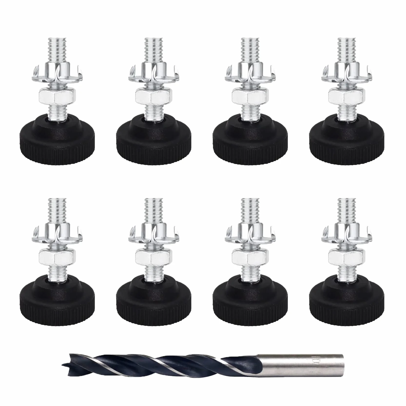 Piedino a Vite Regolabili per Mobili 8 Pz Viti M8*30mm Gambe in Metallo