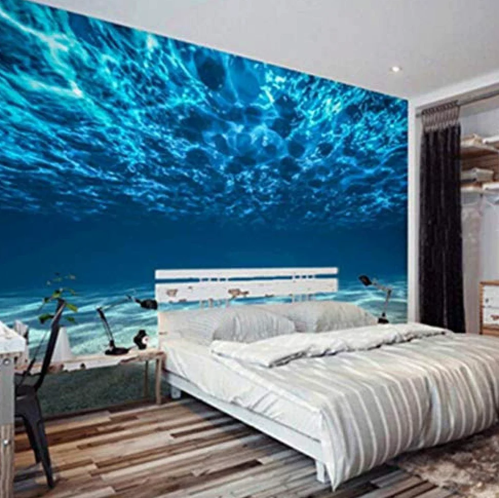 Carta Da Parati Fotografica 3D Paesaggio Di Mare Profondo Grande Murale Decorazione Della Parete Soggiorno Carta Da Parati Fotomurali Moderna Cucina Colla Camera Da Letto-350cm×256cm
