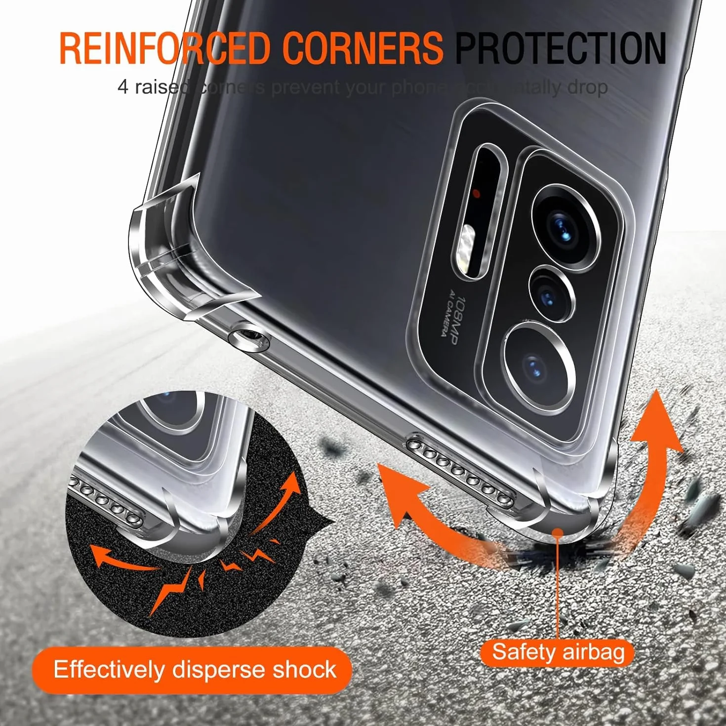 iVoler Cover per Xiaomi 11T 5G / Xiaomi 11T Pro 5G, Custodia Trasparente per Assorbimento Degli Urti con Paraurti in TPU Morbido, Sottile Morbida in Silicone TPU Protettiva Case