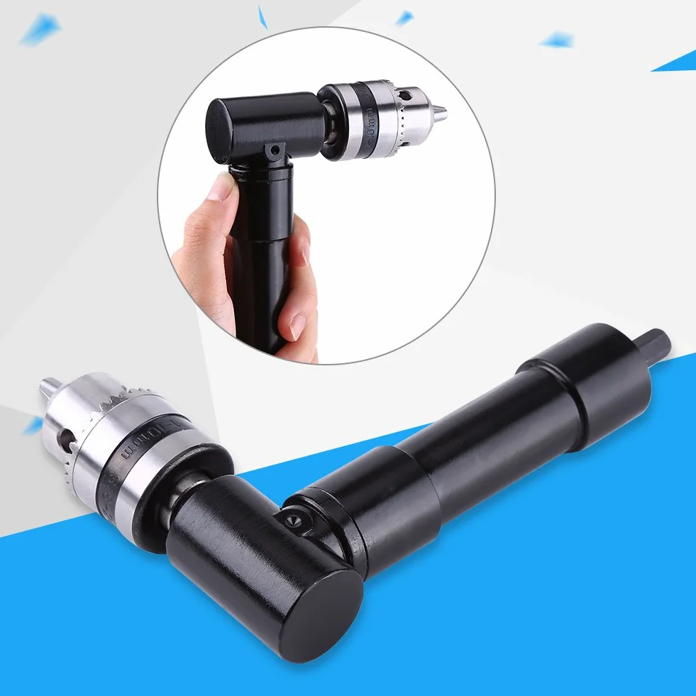 Alluminio Testa a Destra Curva di Estensione Mandrino 90 Grado Trapano Allegato 8mm Gambo Esagonale di Potenza Trapano Elettrico Strumento