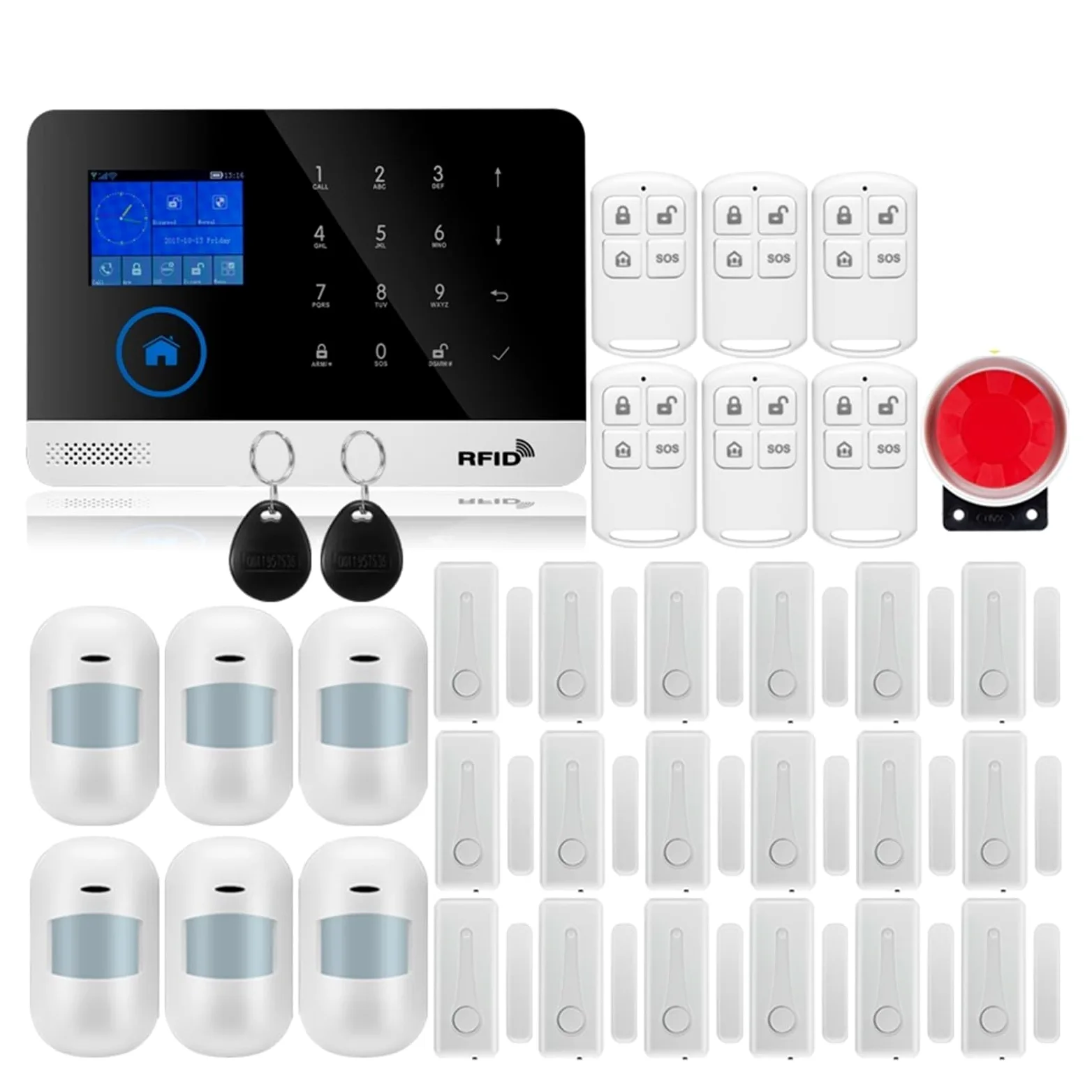 Smart Alarm SIM GSM Home Antifurto Sicurezza LCD Touch Tastiera Kit sensore di allarme per Appartamento