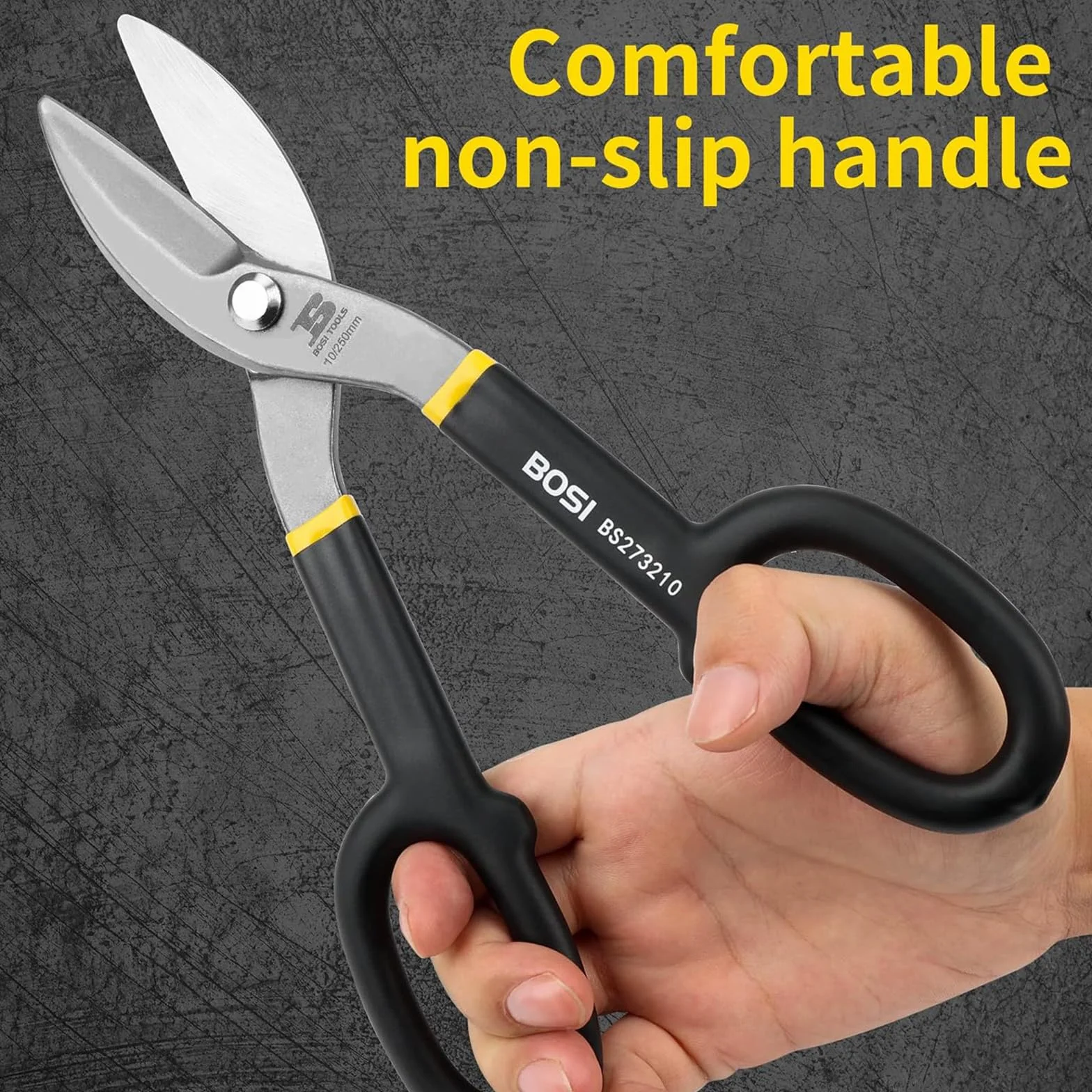 BOSI TOOLS Taglio Dritt 250 mm Forbici da Lattoniere per Lamiera acciaio al carbonio forgiato
