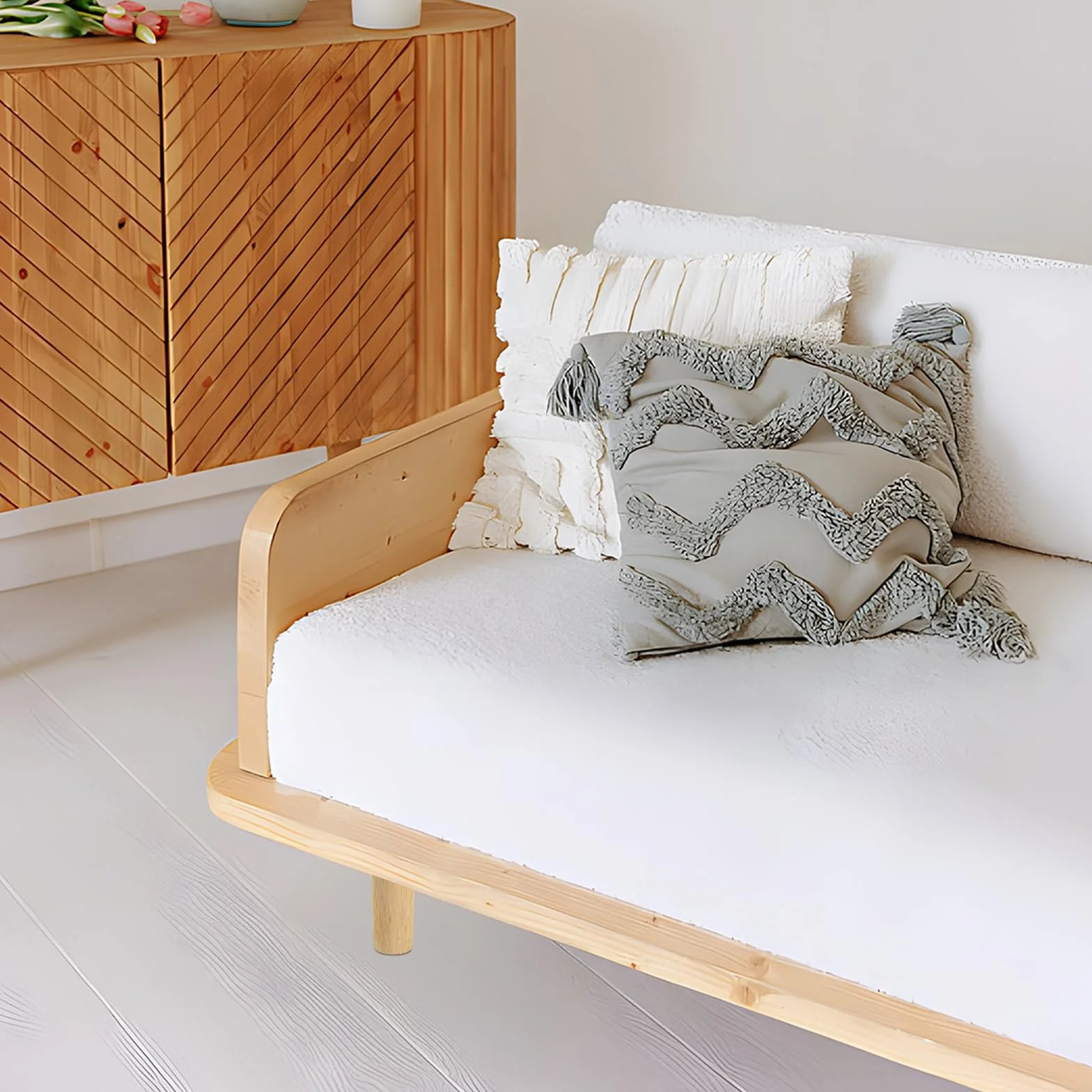 Gambe per Mobili Legno 30CM Piedini Ricambio per Mobile, Divano, Letto, Tavolo con Piastra di Montaggio e Viti - 4 Pezzi