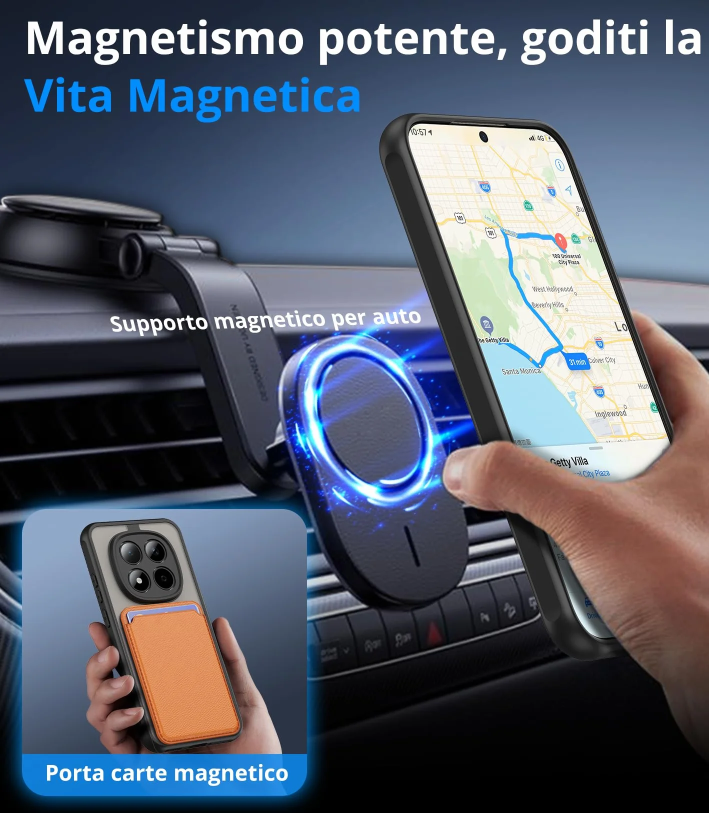 Vansdon Cover Magnetica per Xiaomi Redmi Note 15 Pro 5G con 1 Pezzi Vetro Temperato, Compatibile con Magsafe, Protezione anticaduta livello militare, Cover Traslucida Opaca Sottile Antiurto-Nero