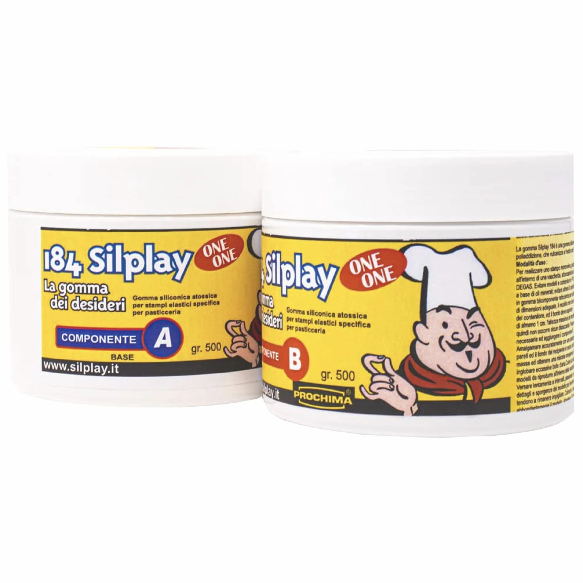 Prochima Sillplay 184/30 A+B Gomma Siliconica Bicomponente 1 Kg per Stampi Antiaderenti