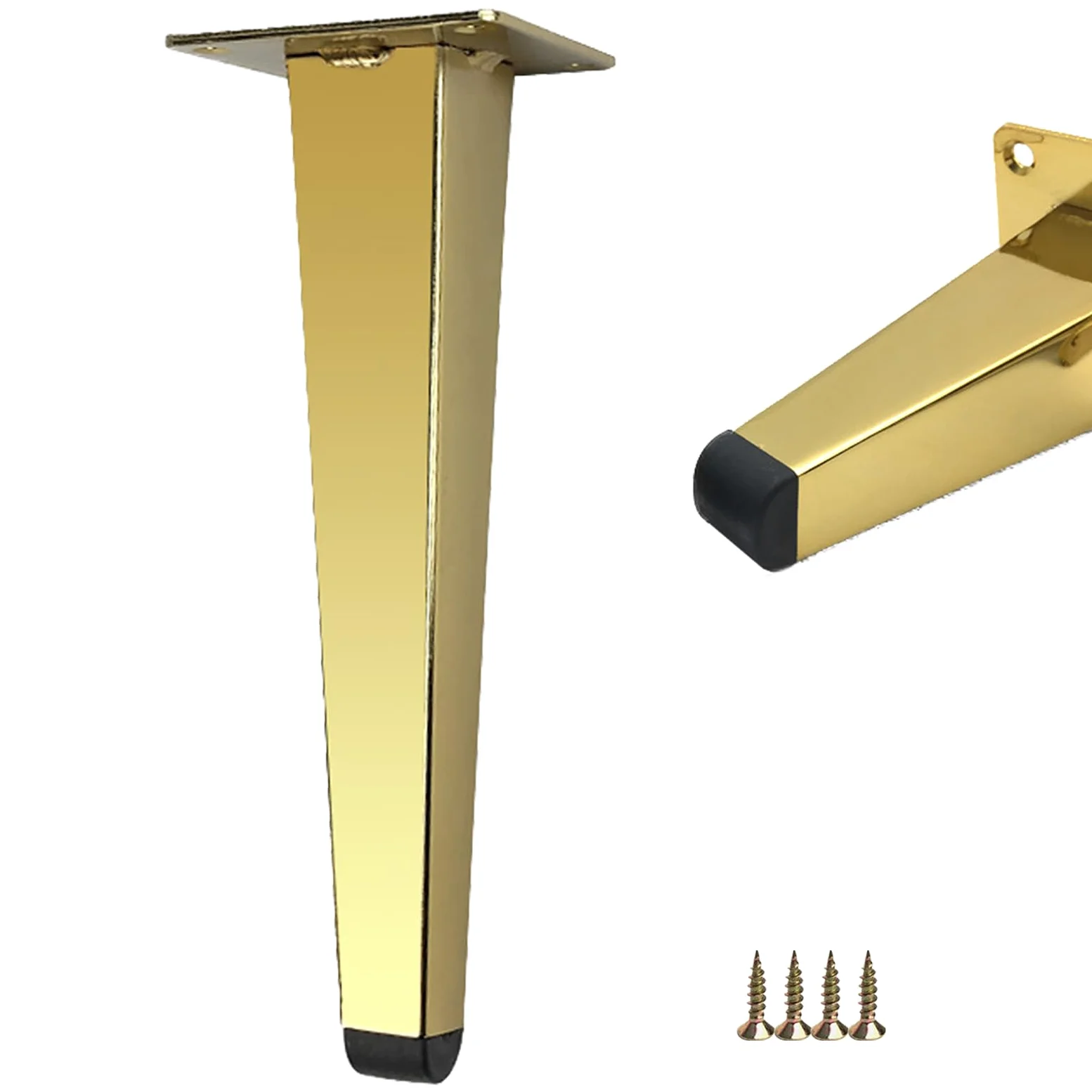 Generico Gambe per Mobili Piedini per Tavolo Conici da 20 cm 4 Pezzi Supporto per Superficie Galvanica in Ferro Dorato Altezza Piedini per Divano: 13-20 cm Piedini per Mobile da 20 cm/7,9"