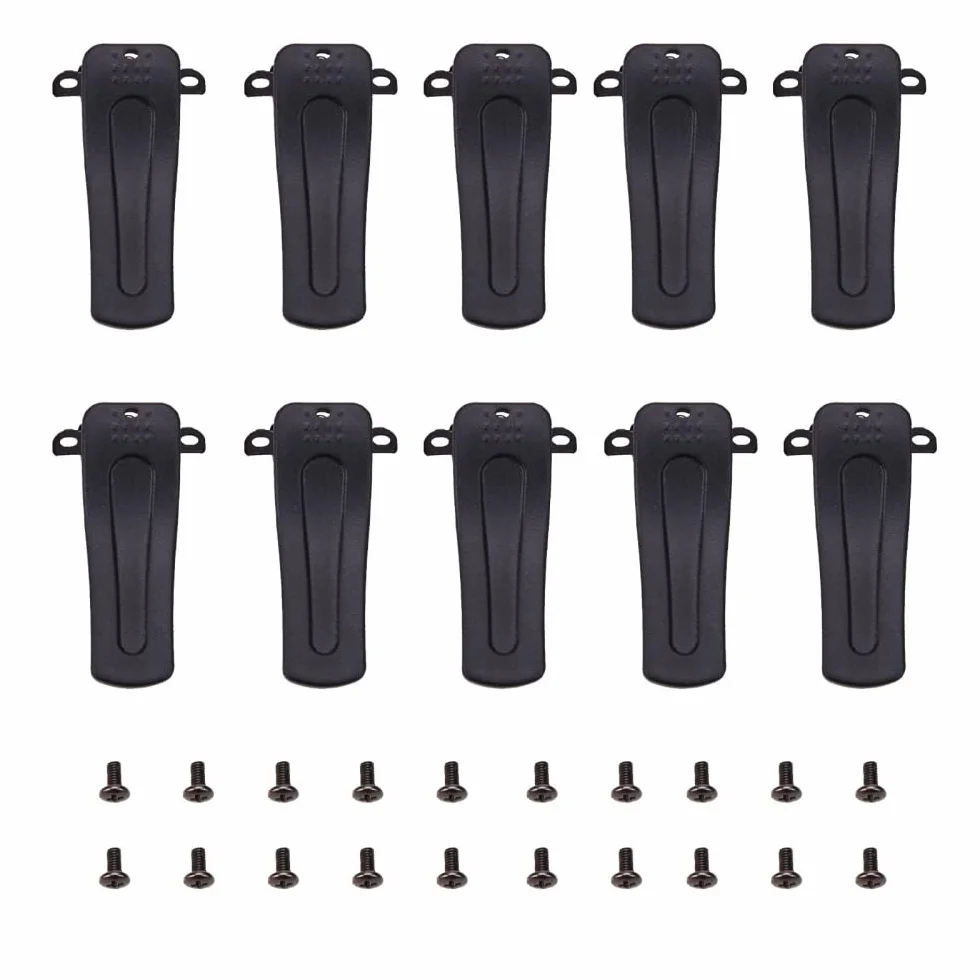DONGKER Clip Cintura,10 Pezzi Morsetto Cinture in PVC Walkie Talkie Clip W/20 Vite per Radio Bidirezionale
