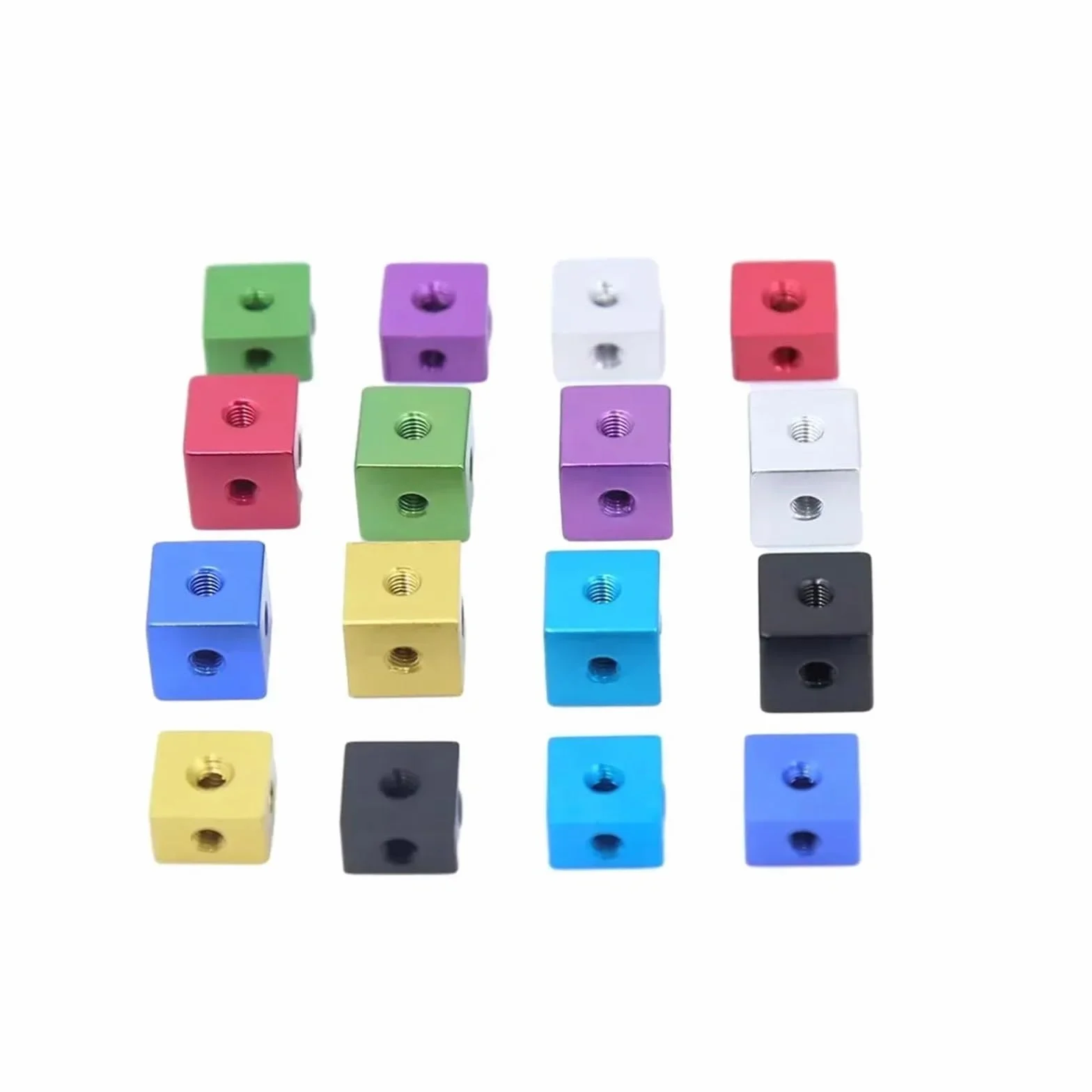 Cubo connettore staffa di fissaggio distanziatore quadrato distanziatore a T 6 vie in lega di alluminio anodizzato M3 M4 M5 M6 M8 M10 5 pezzi
