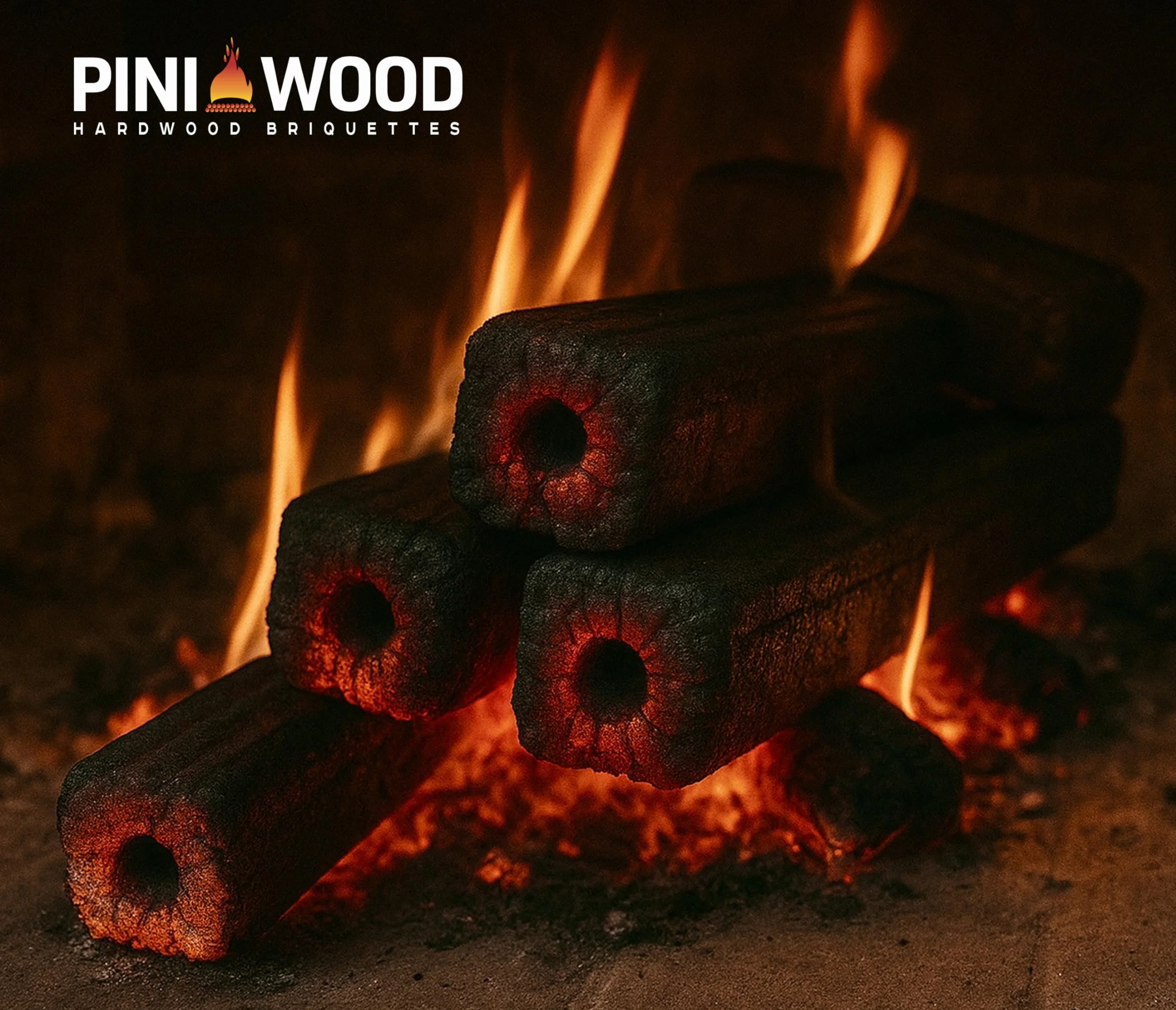 PINI Kay Bricchette legno quercia 23 cm quadrata foro trazione 22,5 kg camino braciere