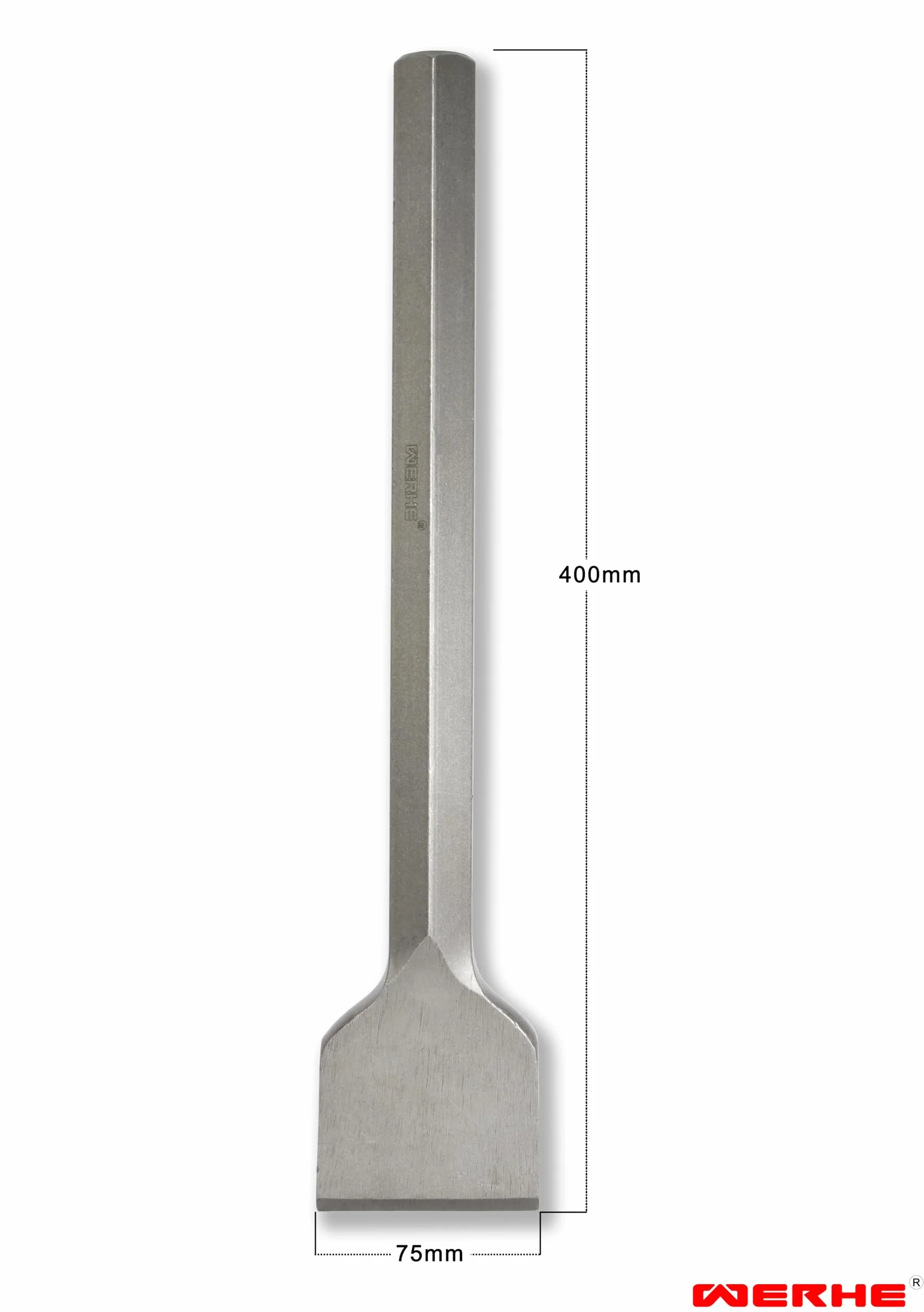 WERHE HEX28 Scalpello a spatola professionale 75 x 400 mm Acciaio per utensili