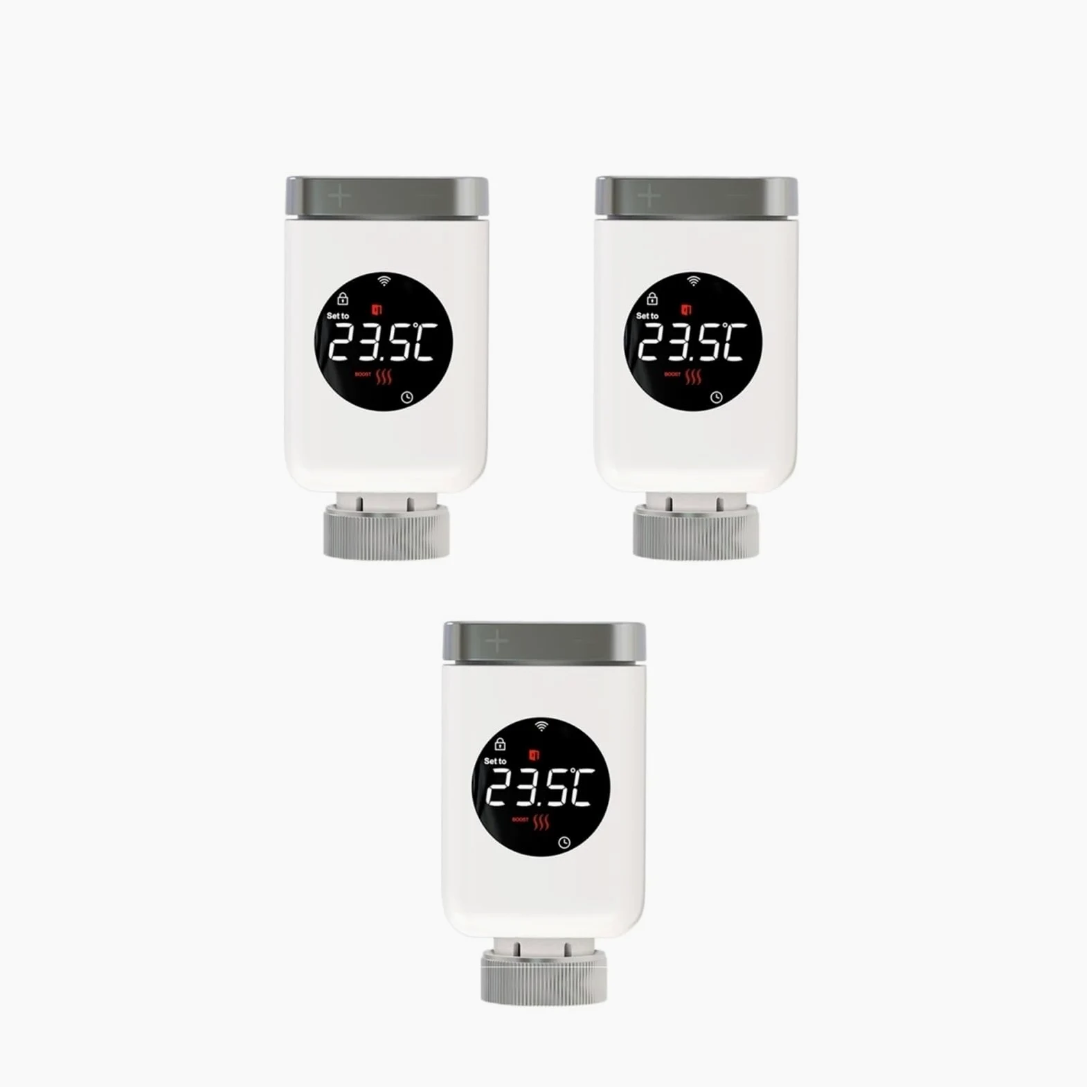 Supporto For Regolatore Di Temperatura Remoto Programmabile Tramite App For Valvola Termostatica Smart Wi-Fi/Zigbee TRV Regolazione Automatica(3PCS Valve,Zigbee Valve)