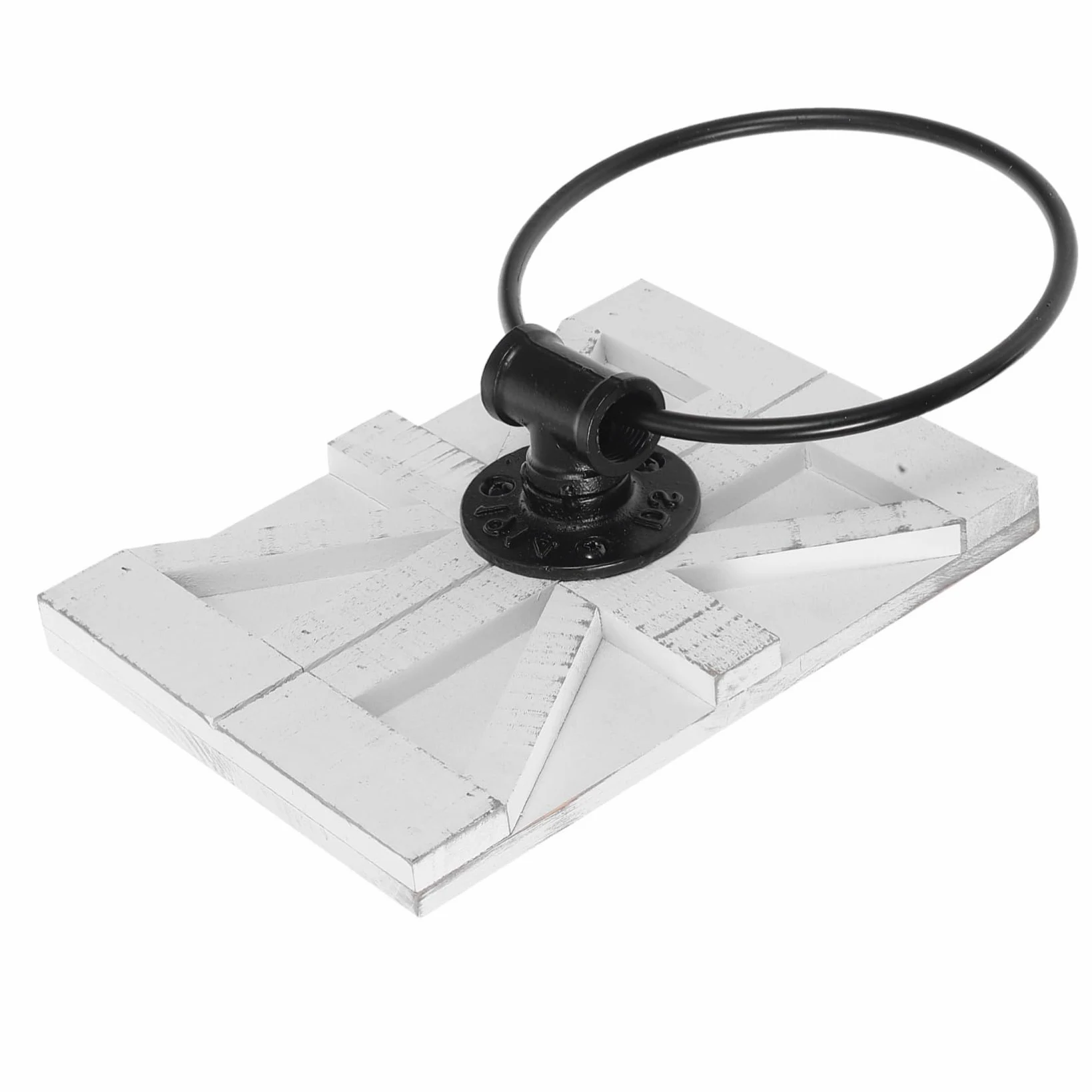 NOLITOY Portasciugamani Bianco da Parete in Ferro Portasciugamani Vintage Rustico con Anelli per Bagno Cucina Lavanderia