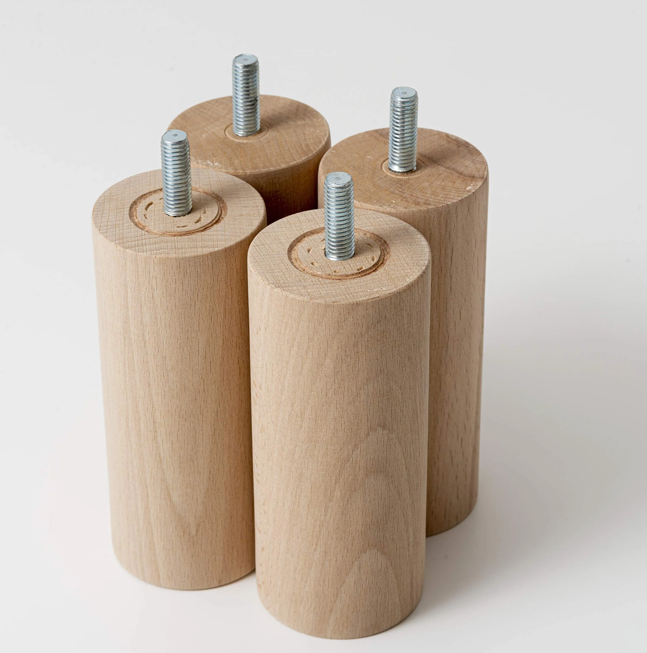 IPEA Piedini in Legno per Mobili e Divani Altezza 140 mm Set di 4 Vite M10